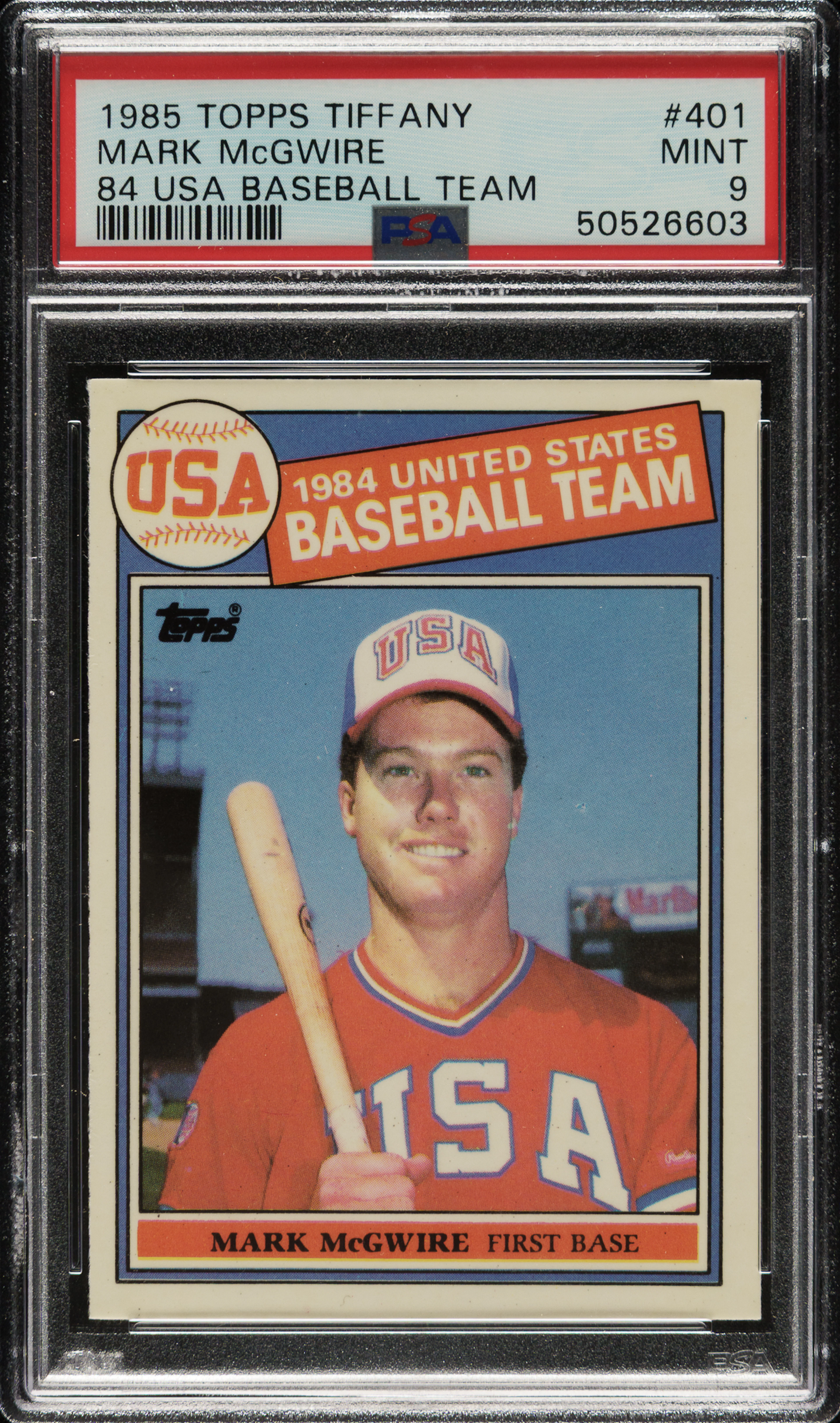 1985 Topps Tiffany #401 Mark McGwire Rookie PSA MINT 9