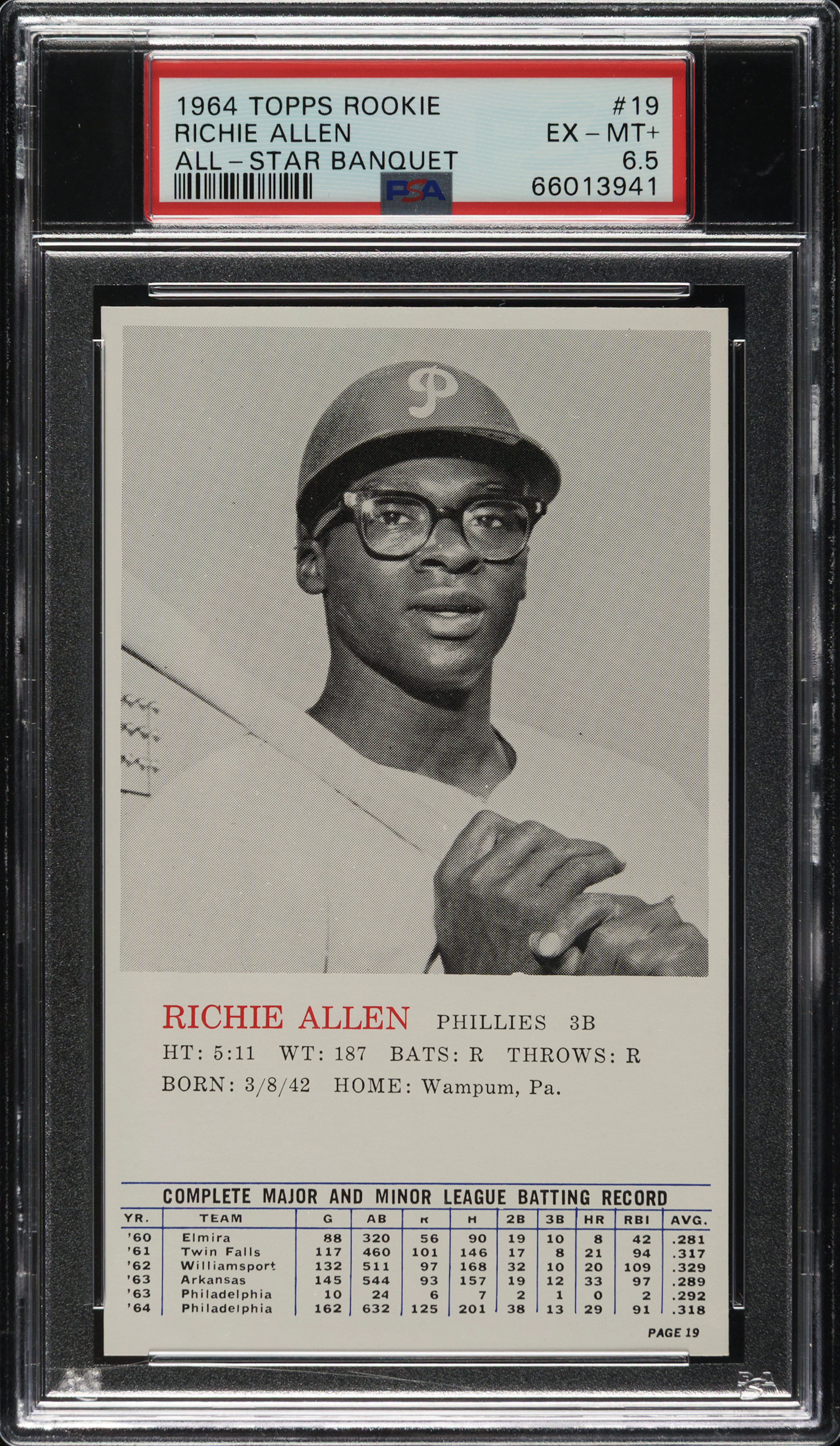 1964 Topps Rookie All-Star Banquet #19 Richie Allen PSA EX-MT+ 6.5