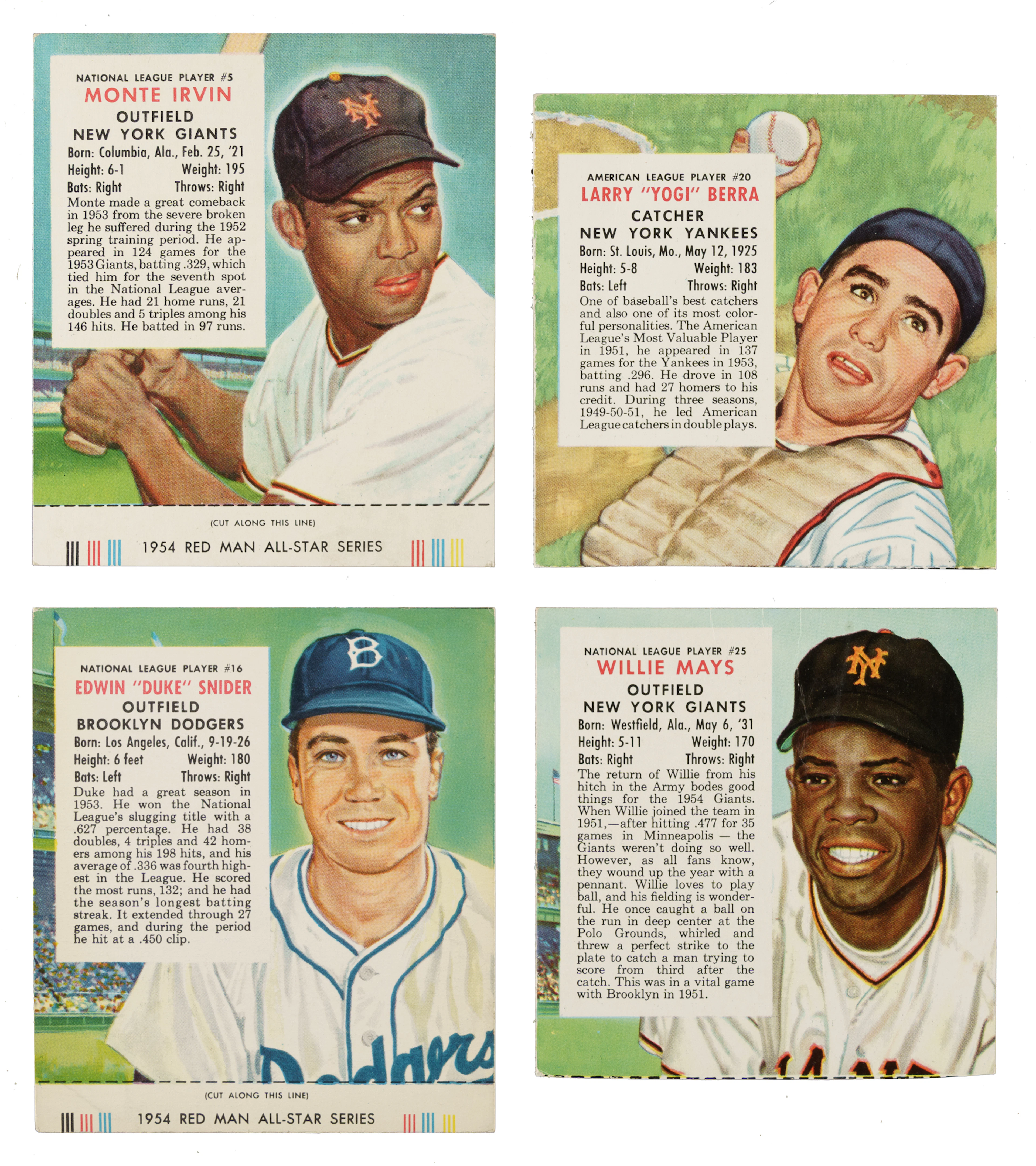 1954 Red Man Tobacco Near-Complete Set (45/50)