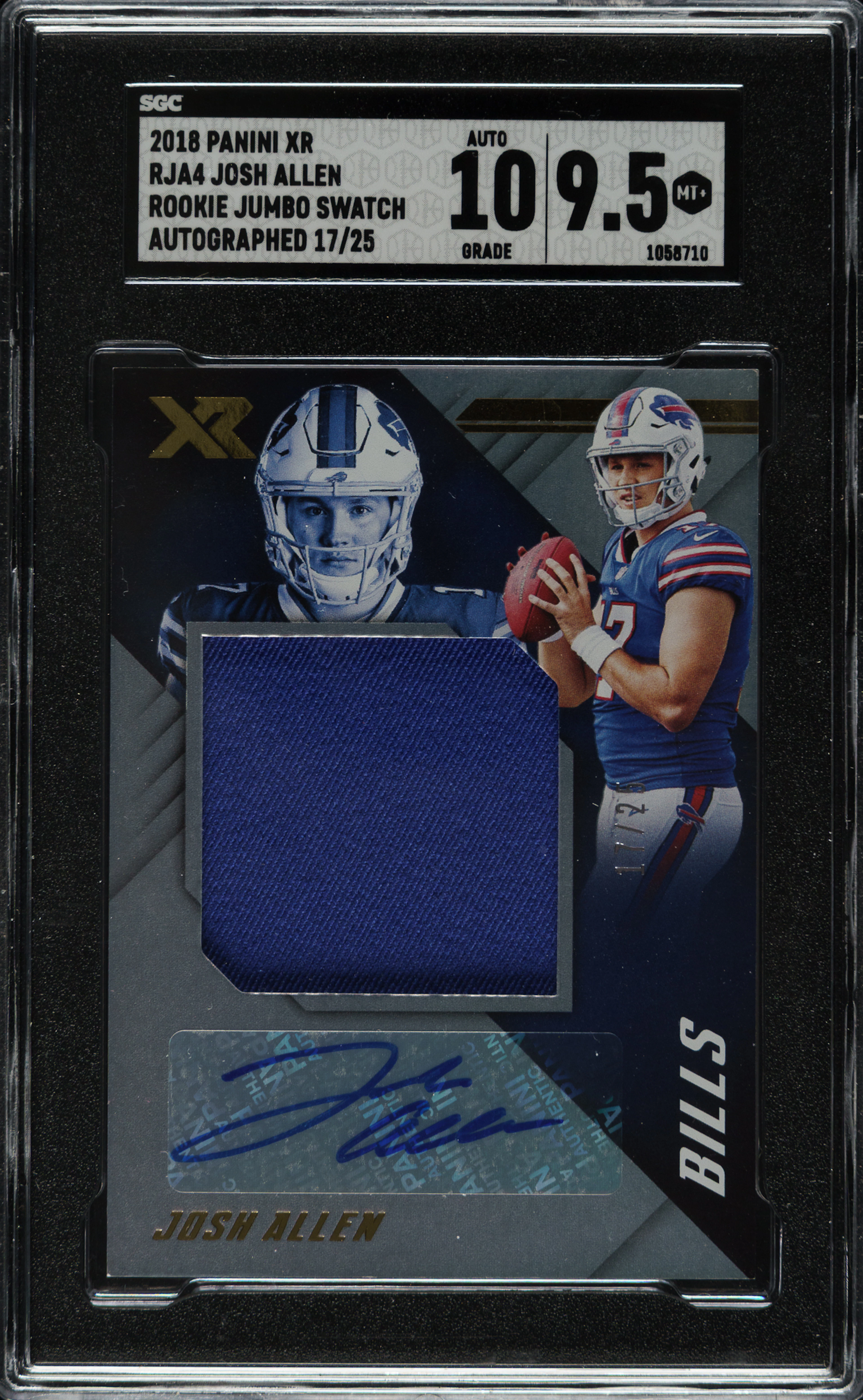 2018 Panini XR Football Rookie Jumbo Swatch Autographs #RJA4 Josh