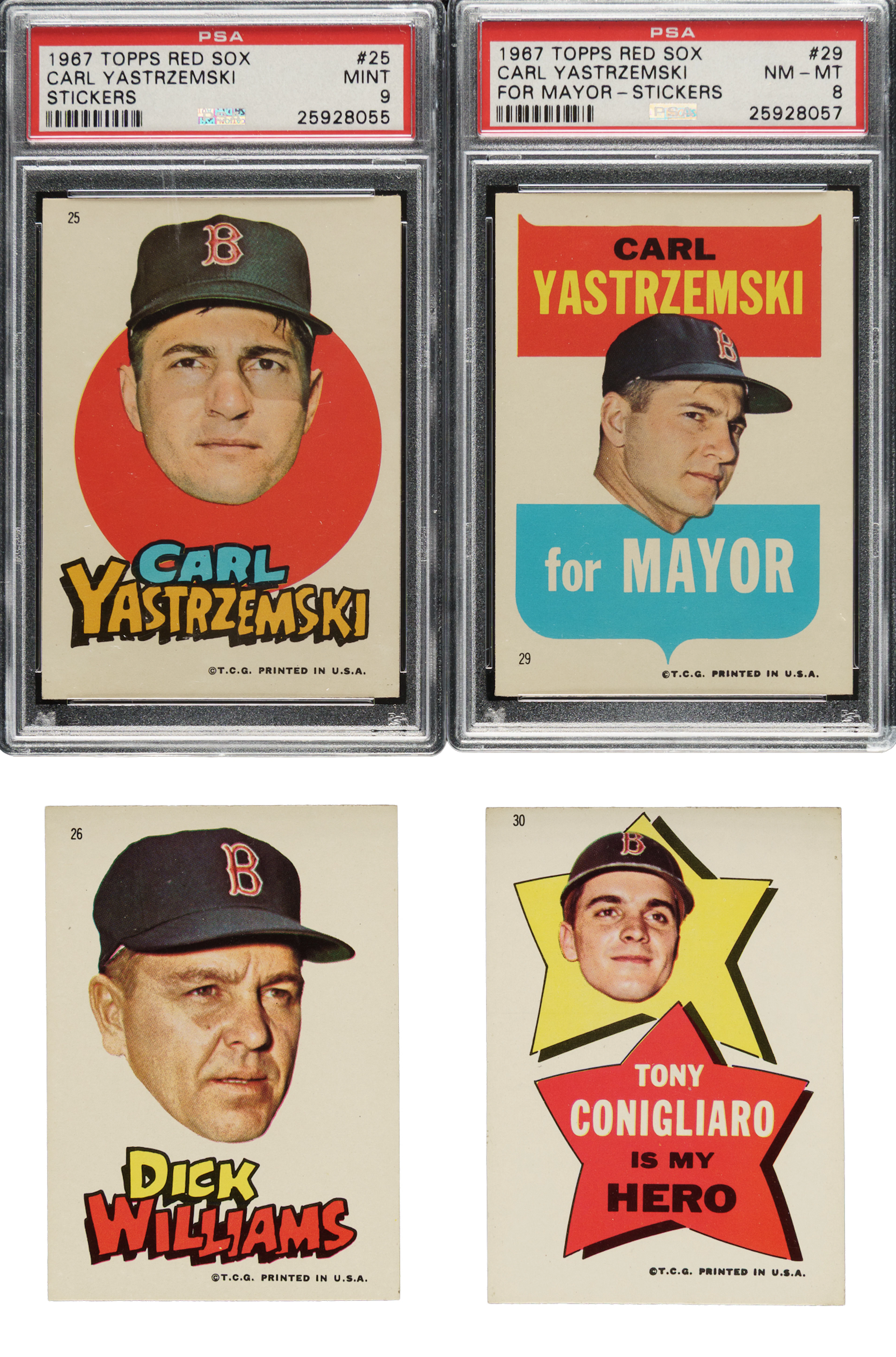 1967 Topps Boston Red Sox Stickers Complete Set (33)