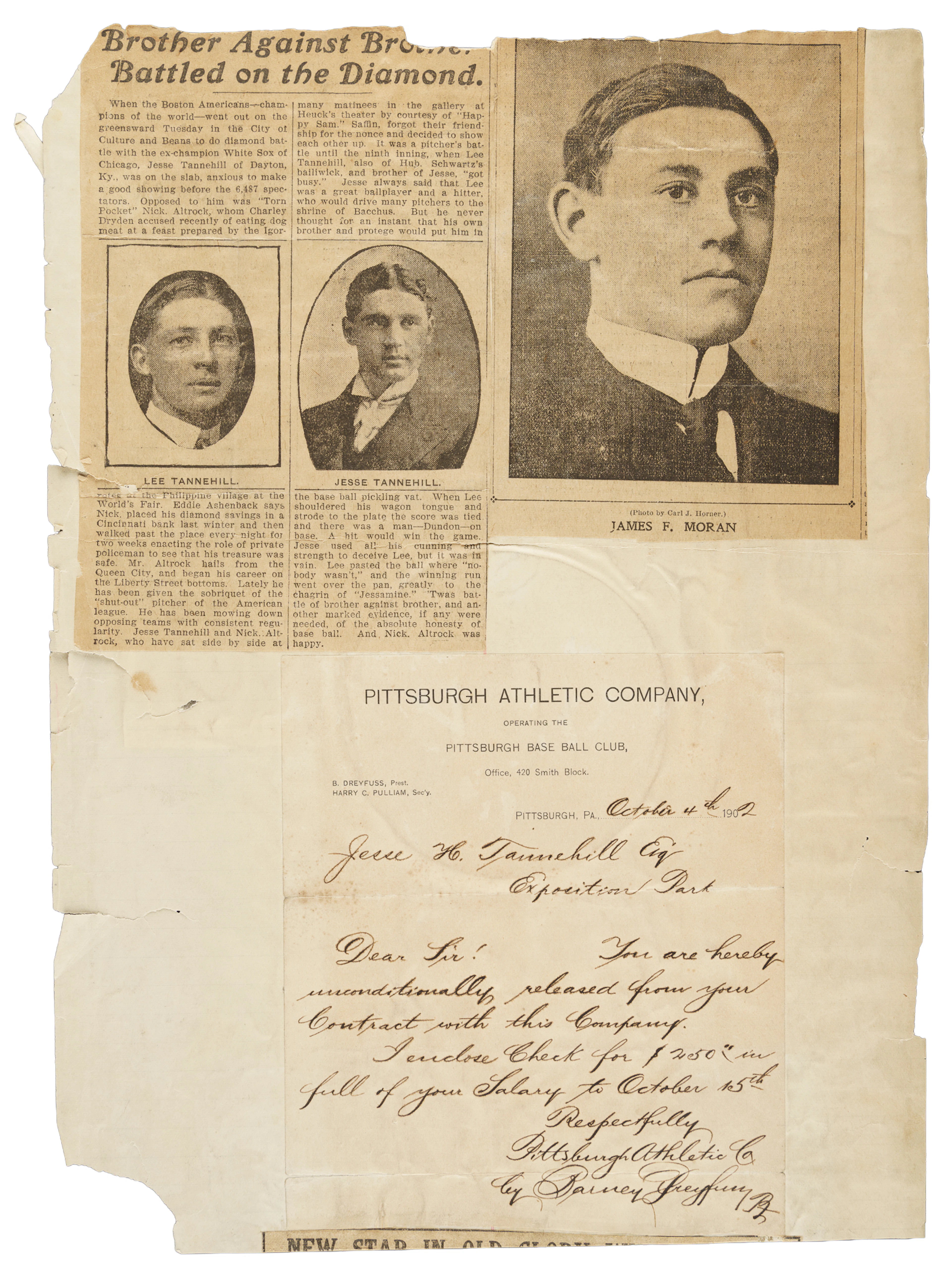 1902 Barney Dreyfuss Signed Handwritten Letter with Outstanding Baseball