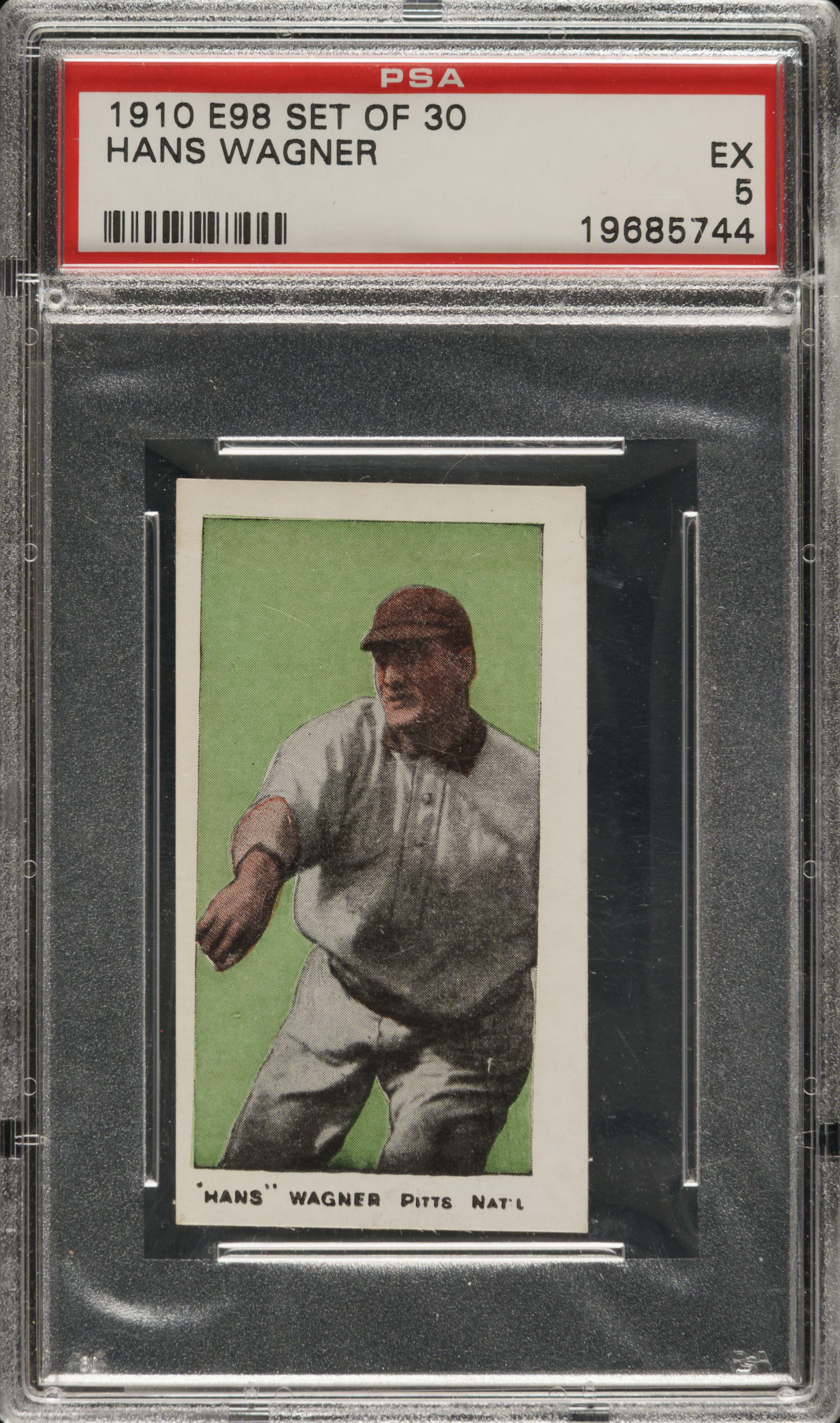 1910 E98 Anonymous "Set of 30" Honus Wagner PSA EX 5 - Green Background