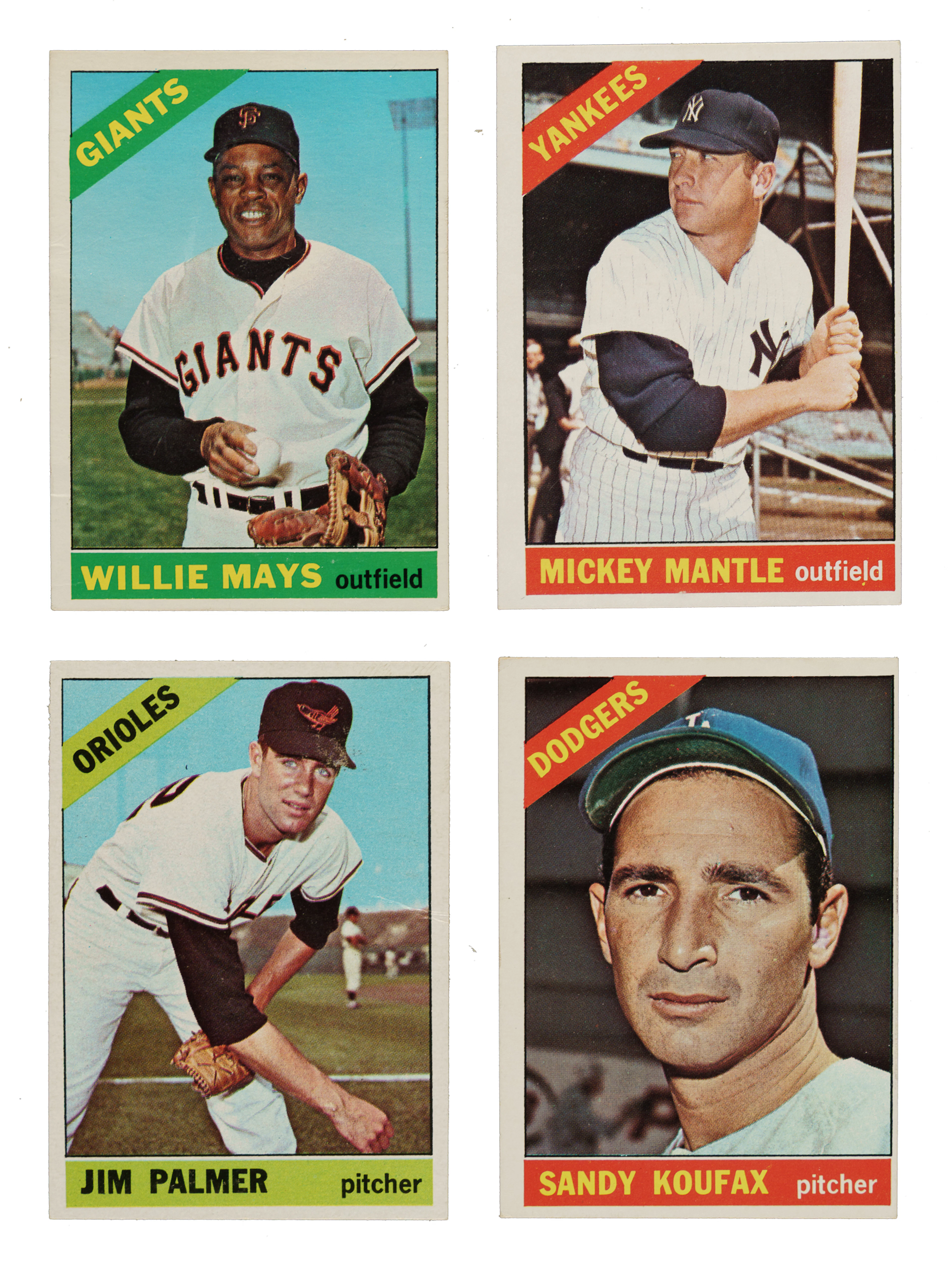 1966 Topps Partial Set (383/598) Including #50 Mickey Mantle