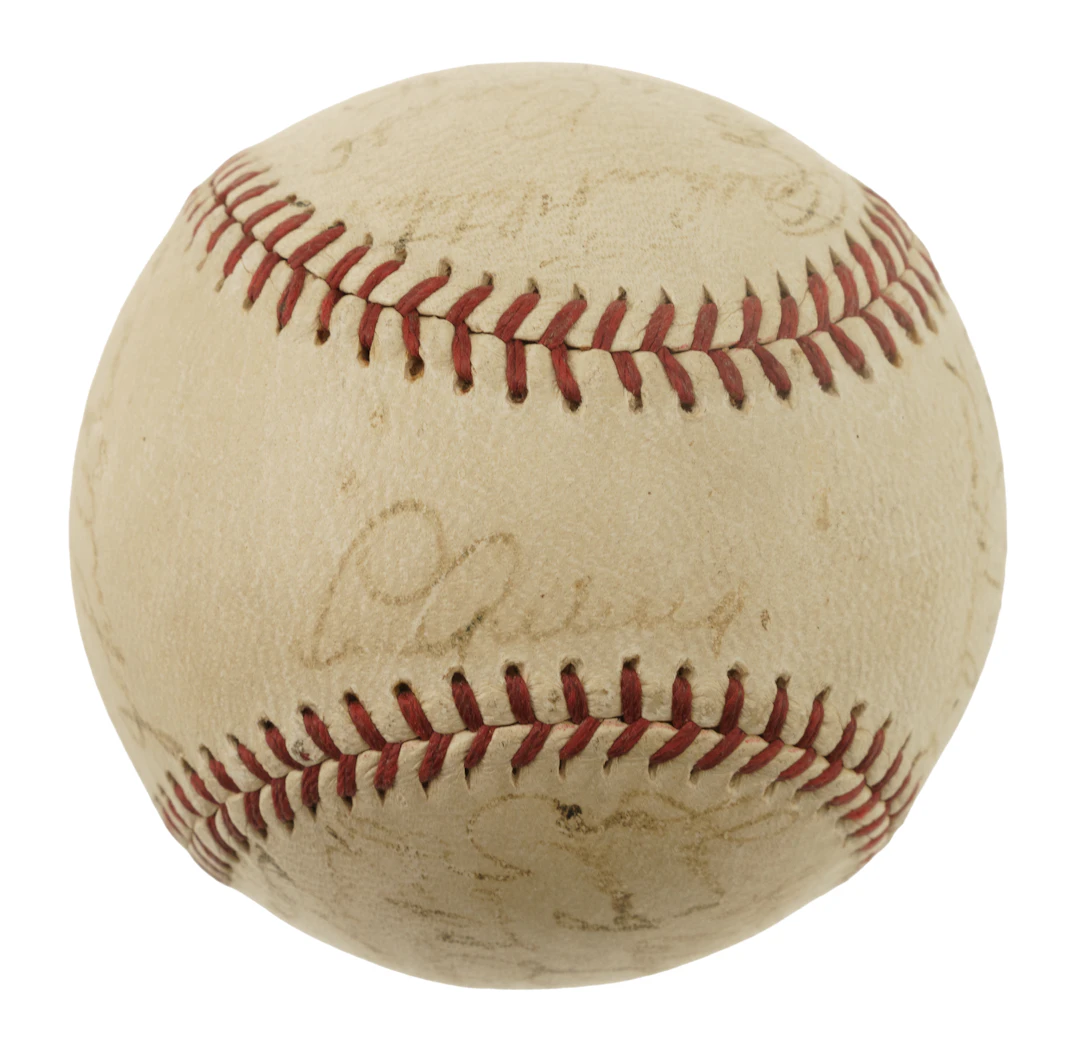 1937 New York Yankees World Champions Team-Signed Baseball with Lou