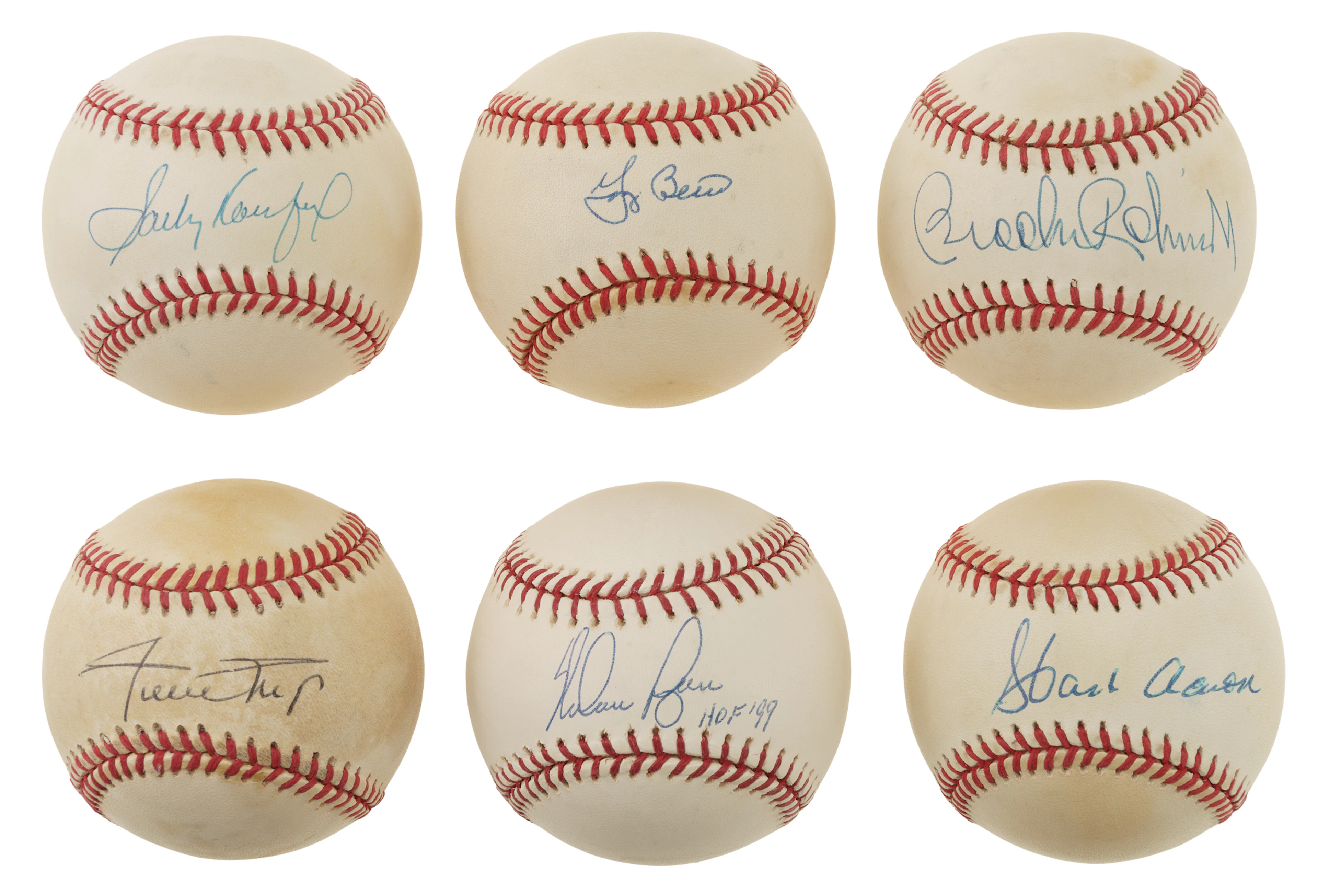 Hall of Famers and Star Single-Signed Baseball Collection (43) Including