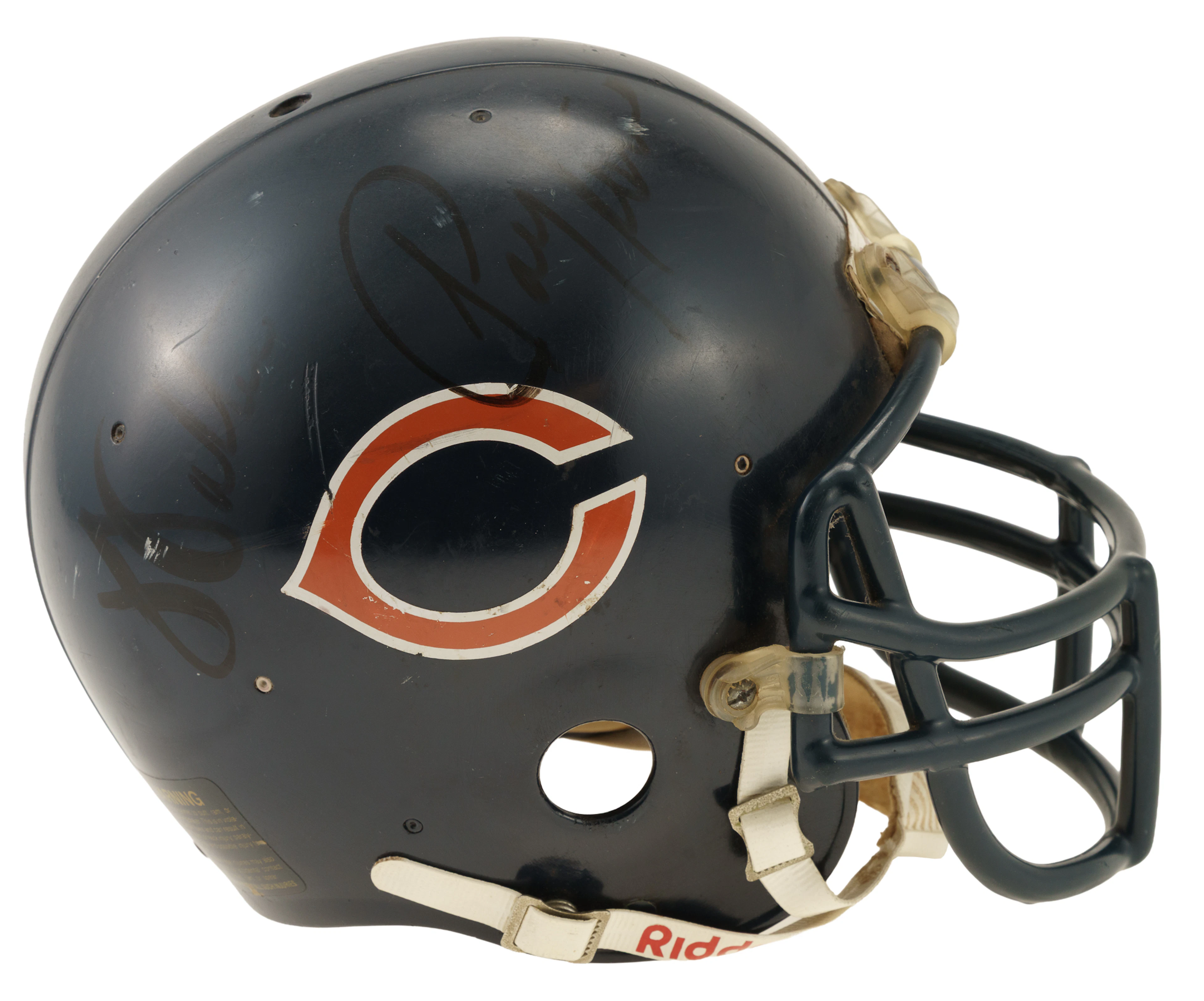 Circa 1980s Chicago Bears Game-Used Helmet Signed by Walter Payton