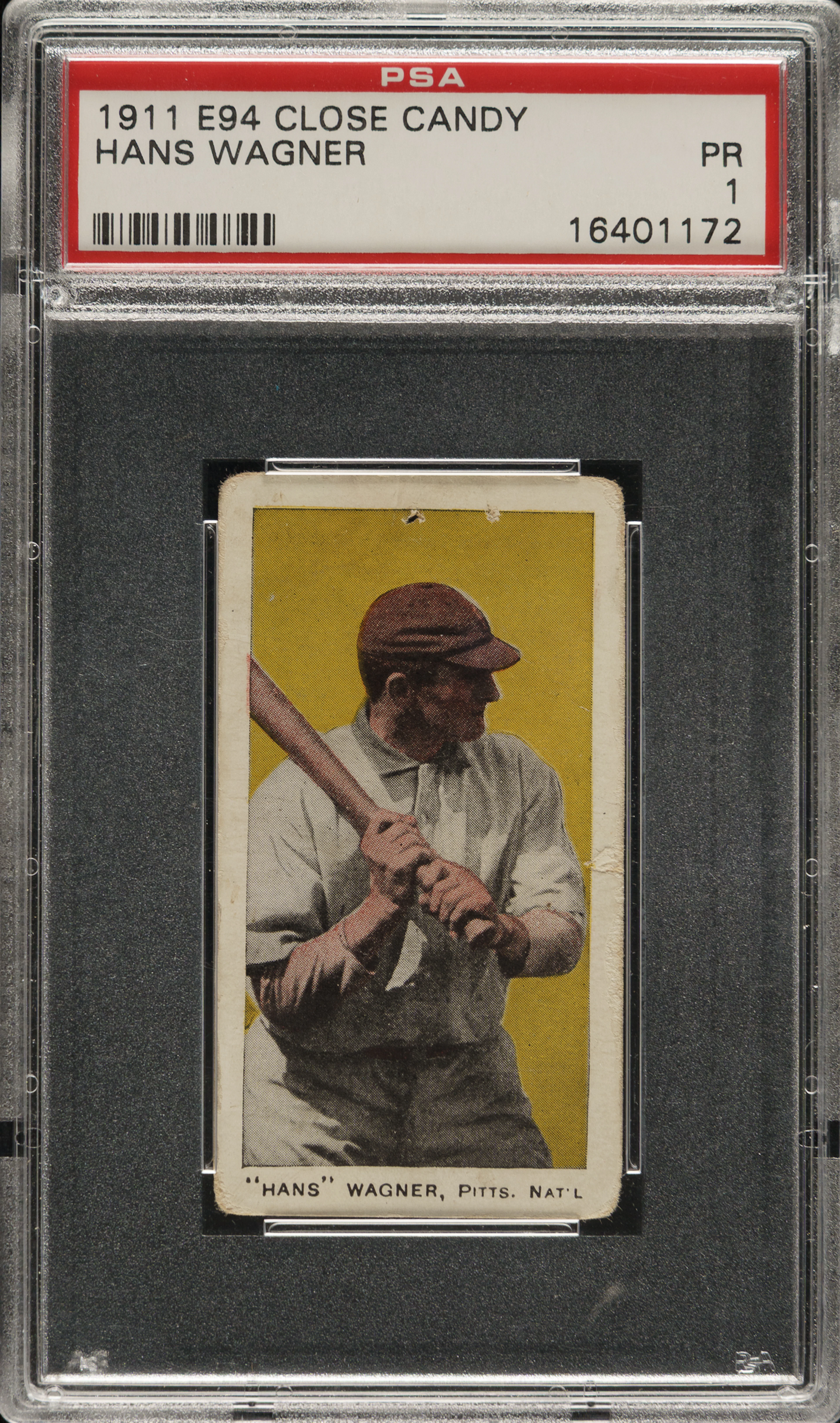1911 E94 George Close Candy Honus Wagner PSA POOR 1 - Gold Background