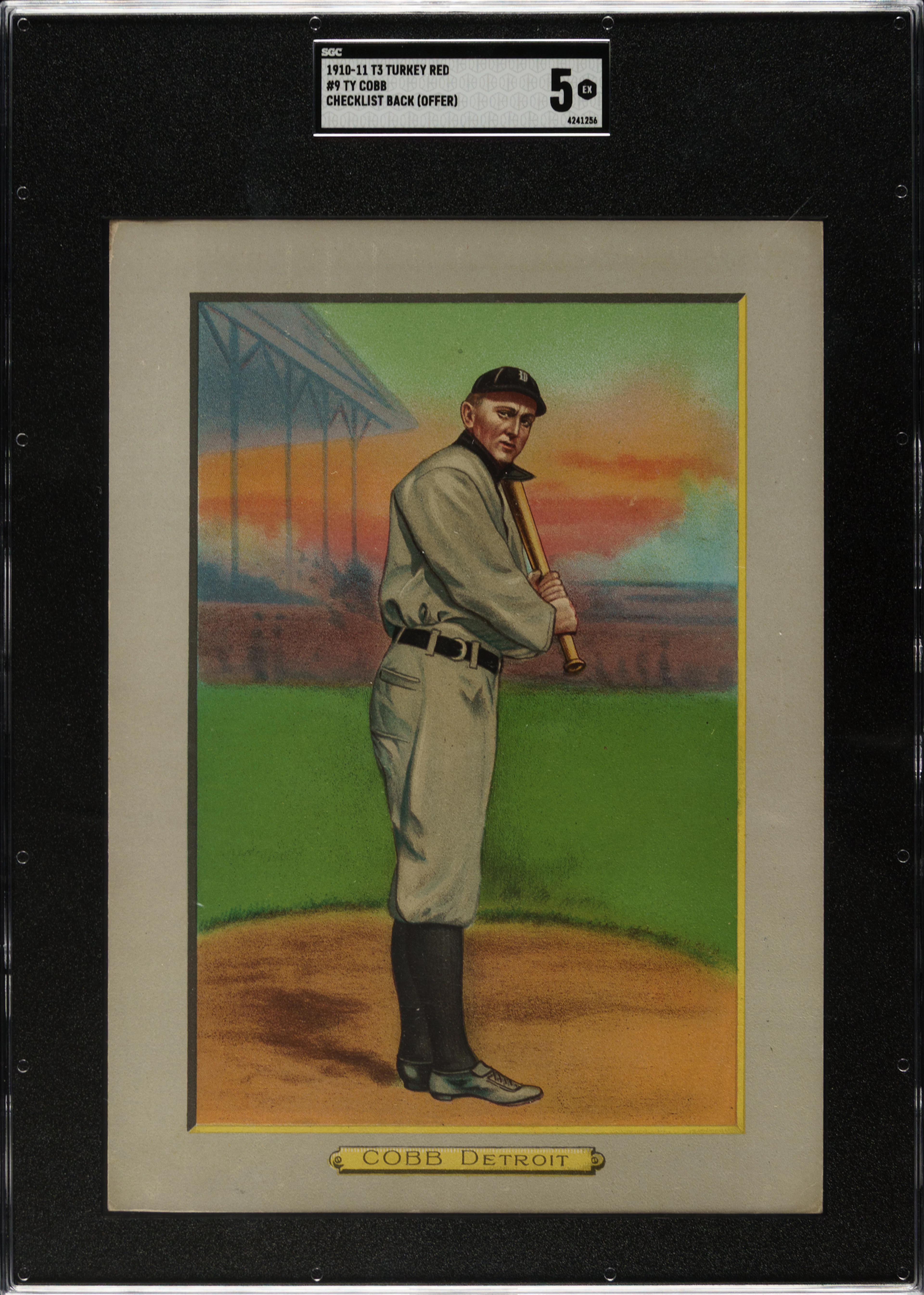 1911 T3 Turkey Red #9 Ty Cobb SGC EX 5 (Ex-Conlon Collection)