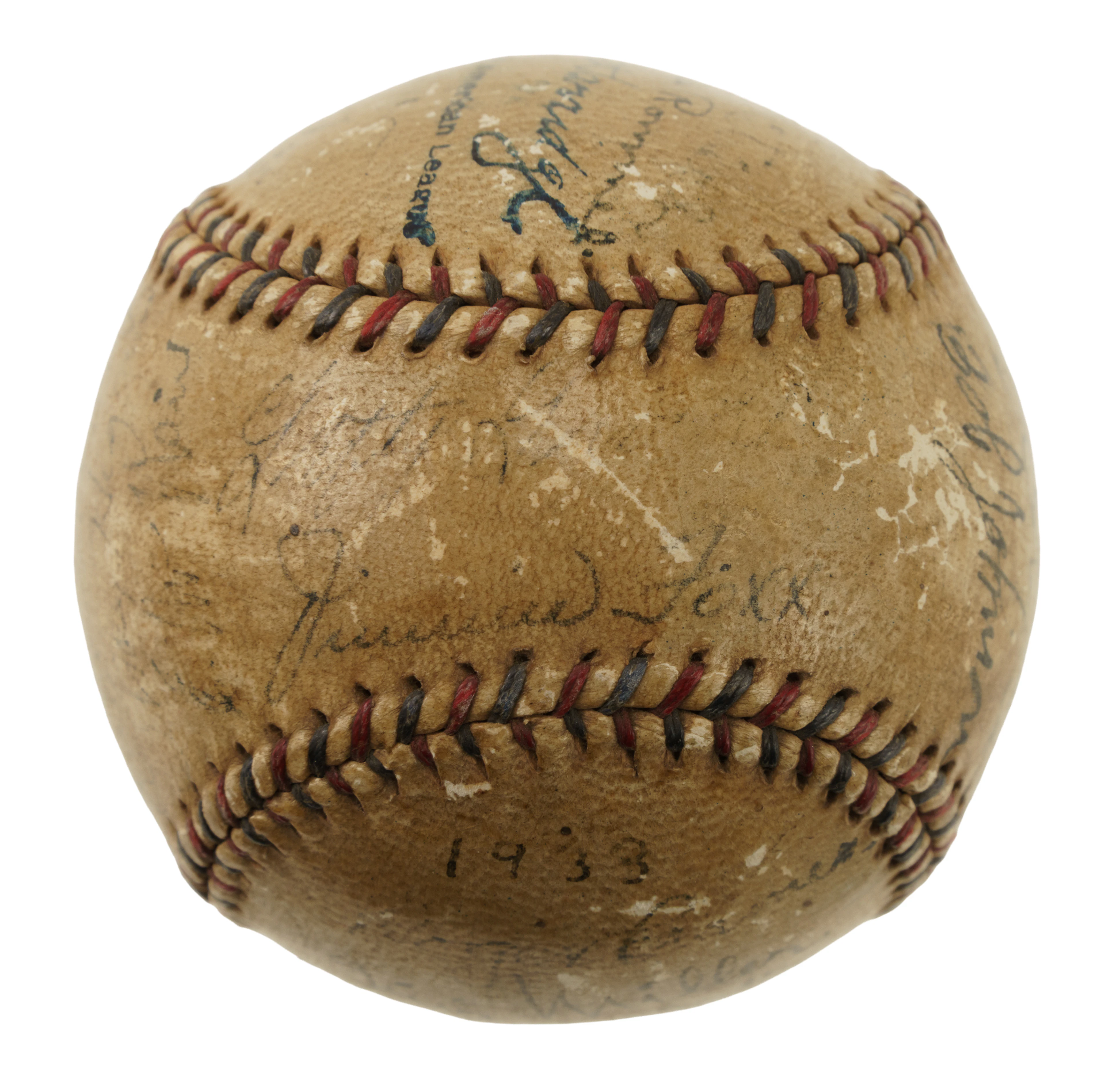 1933 Philadelphia Athletics Team-Signed Baseball with Foxx, Grove