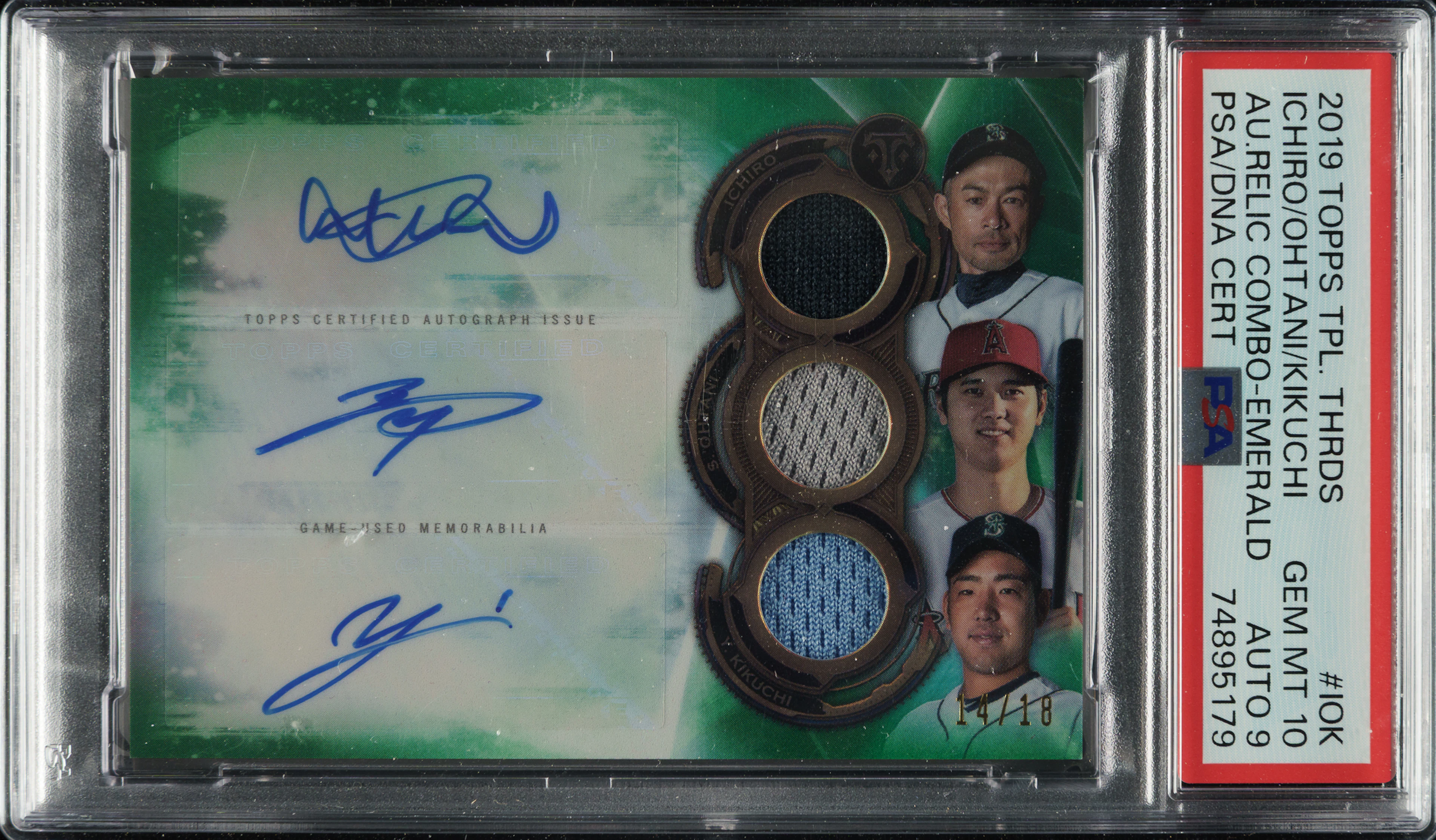 2019 Topps Triple Threads Autograph Relic Combo #IOK Ichiro Suzuki/Shohei