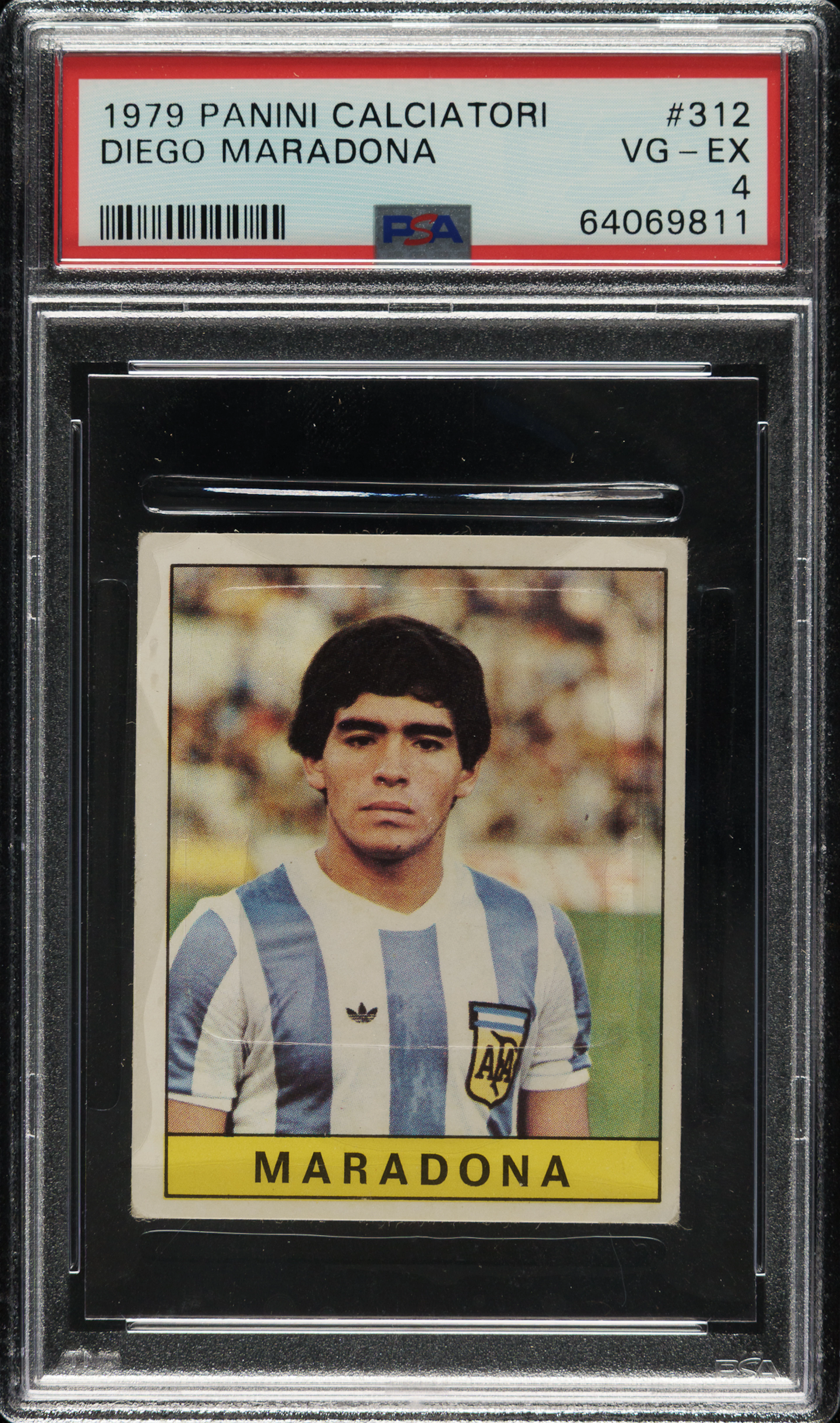 1979 Panini Calciatori Stickers #312 Diego Maradona Rookie PSA VG-EX 4