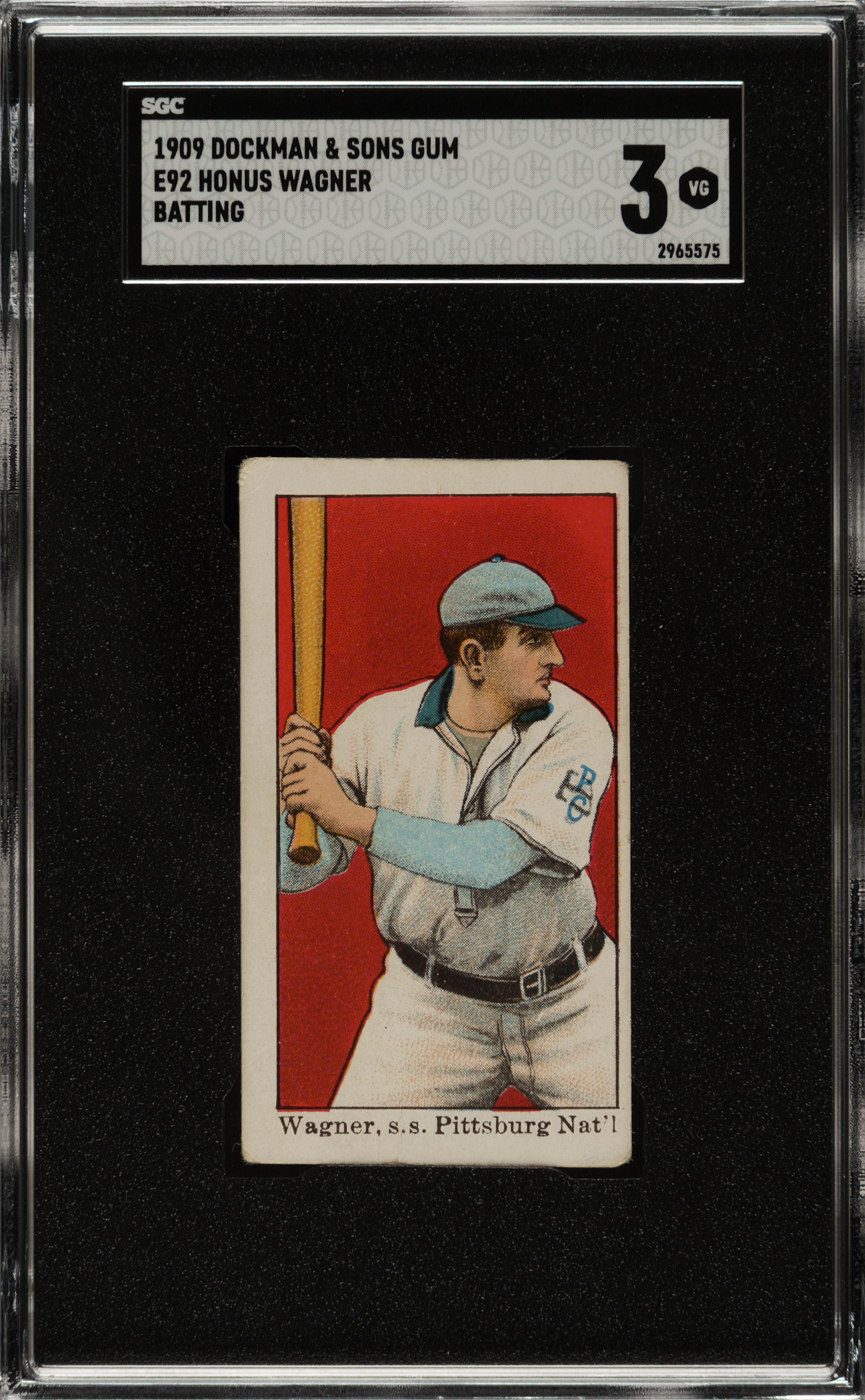 1909 E92 Dockman & Sons Honus Wagner Batting SGC VG 3
