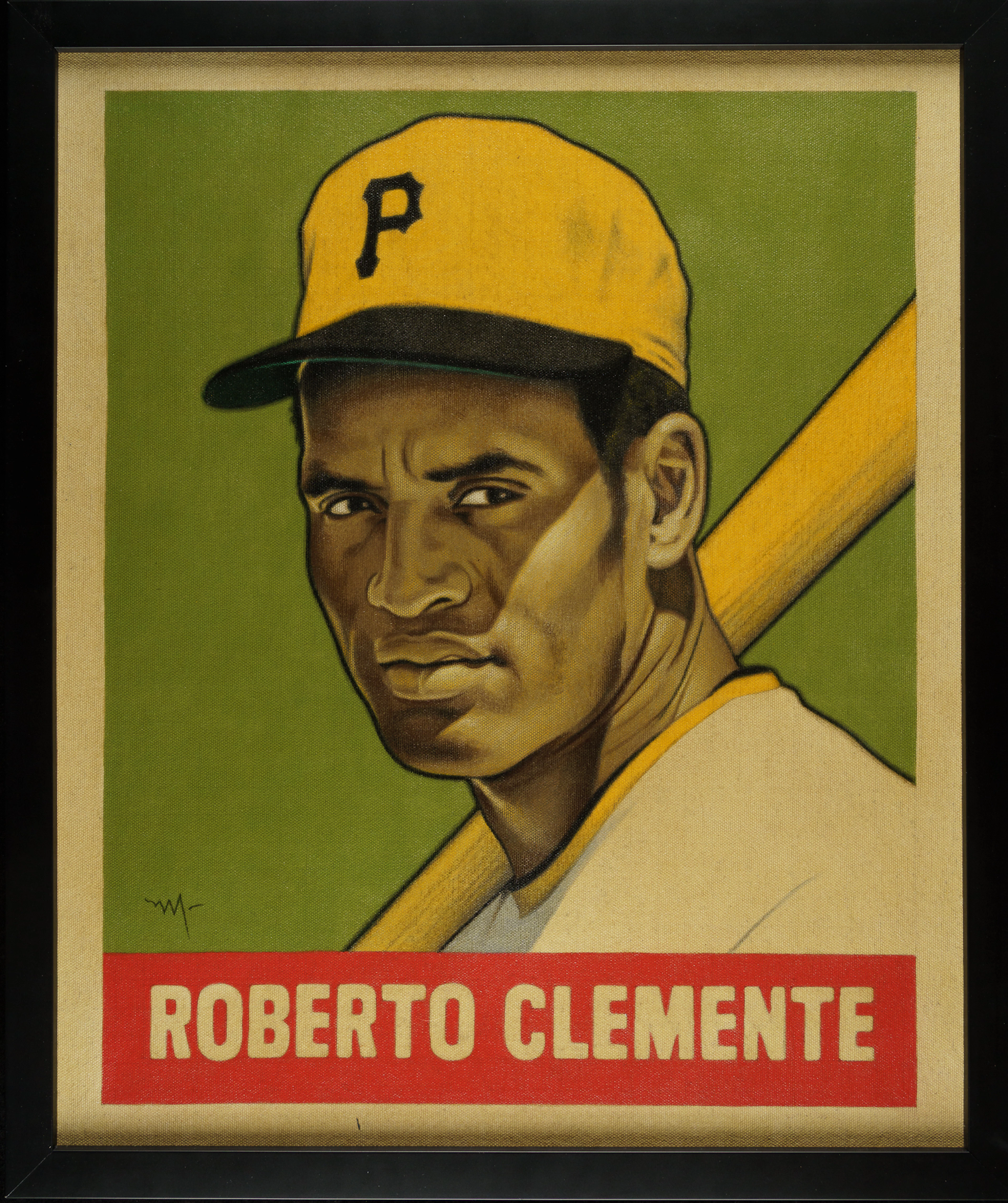 Roberto Clemente "1948 Leaf" Banner - Original Artwork by Arthur K. Miller