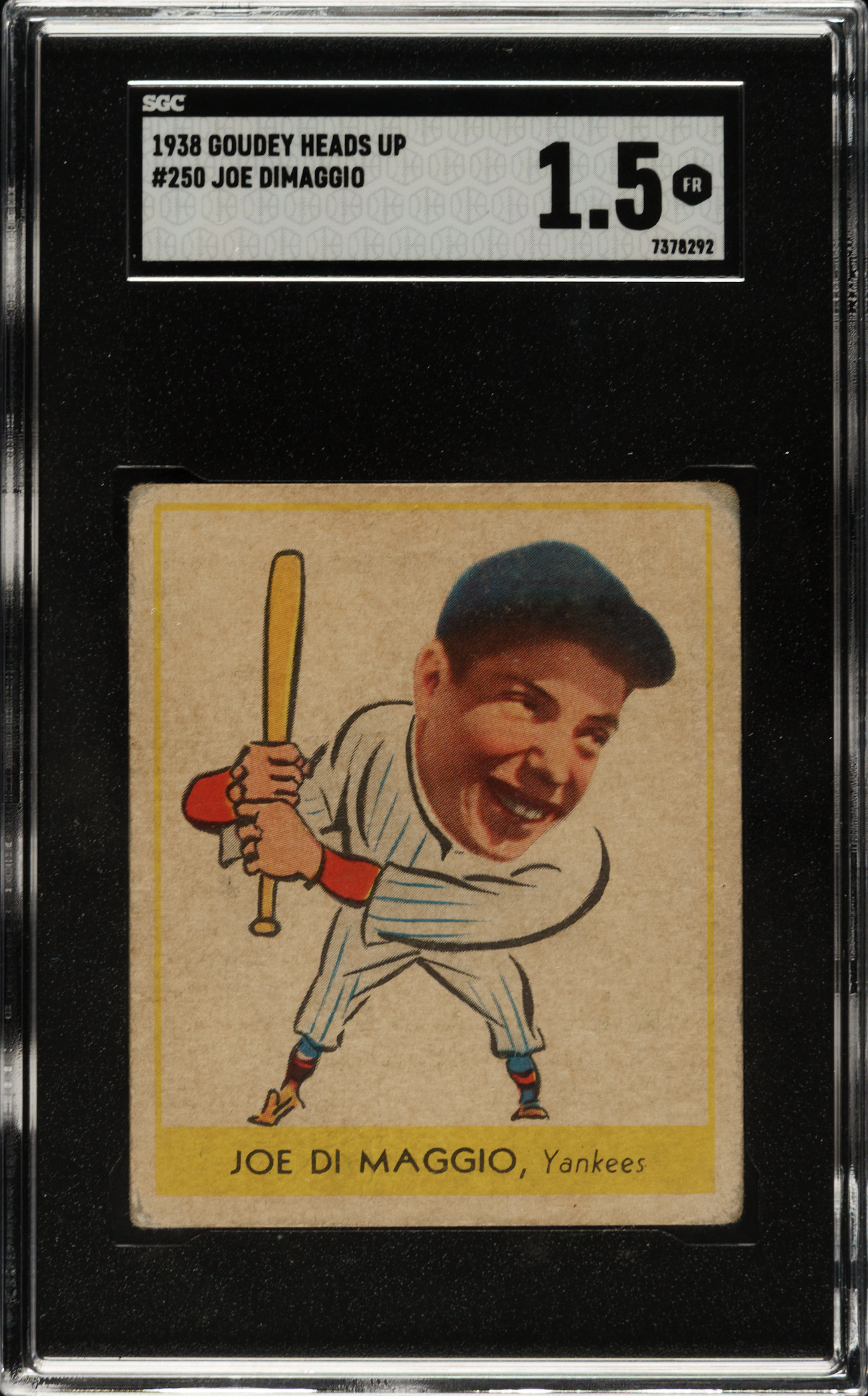 1938 R323 Goudey "Heads-Up" #250 Joe DiMaggio SGC FAIR 1.5