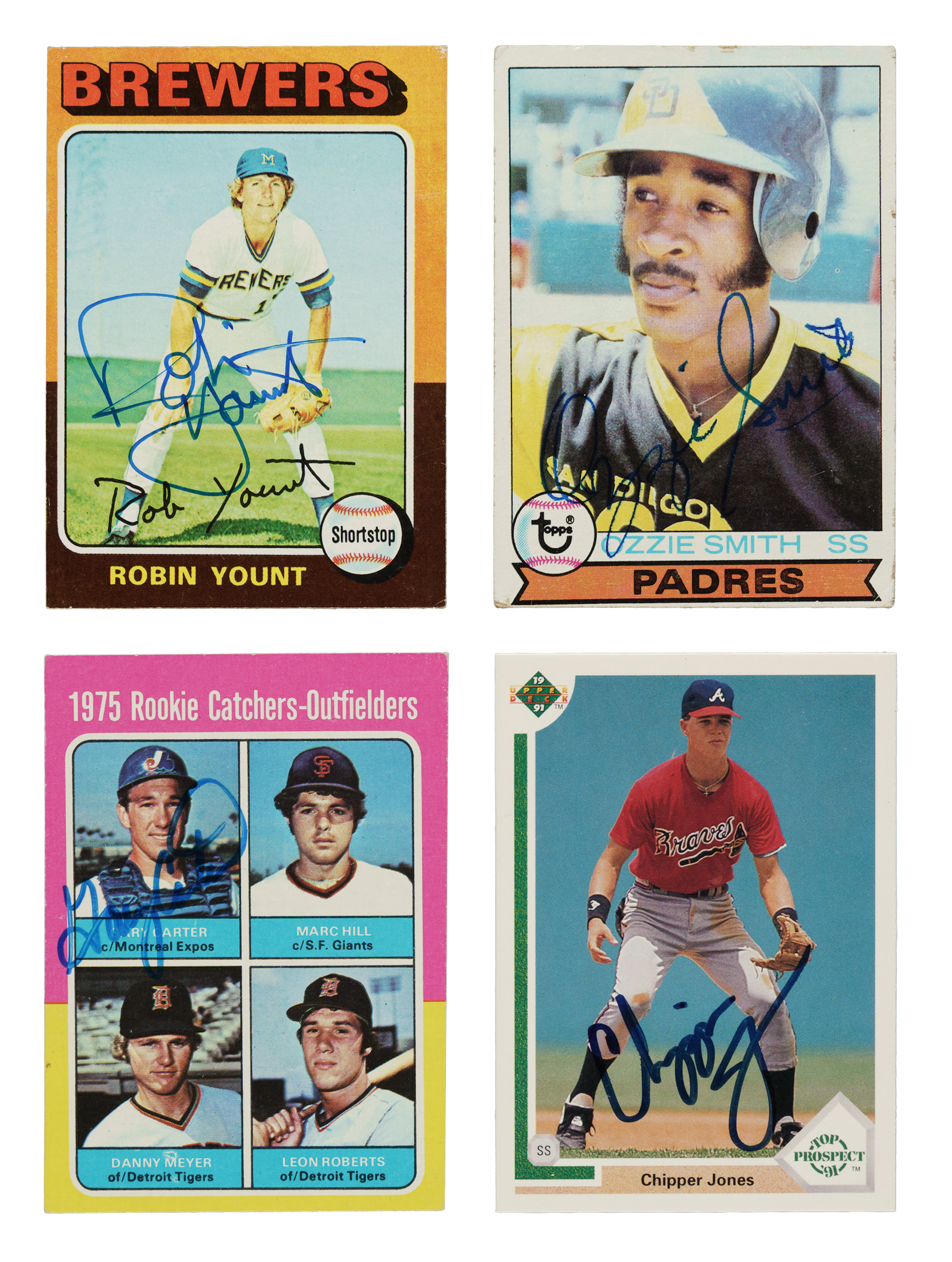 Signed 1969 to 1999 Topps Rookie-Card Collection (129) Including 42