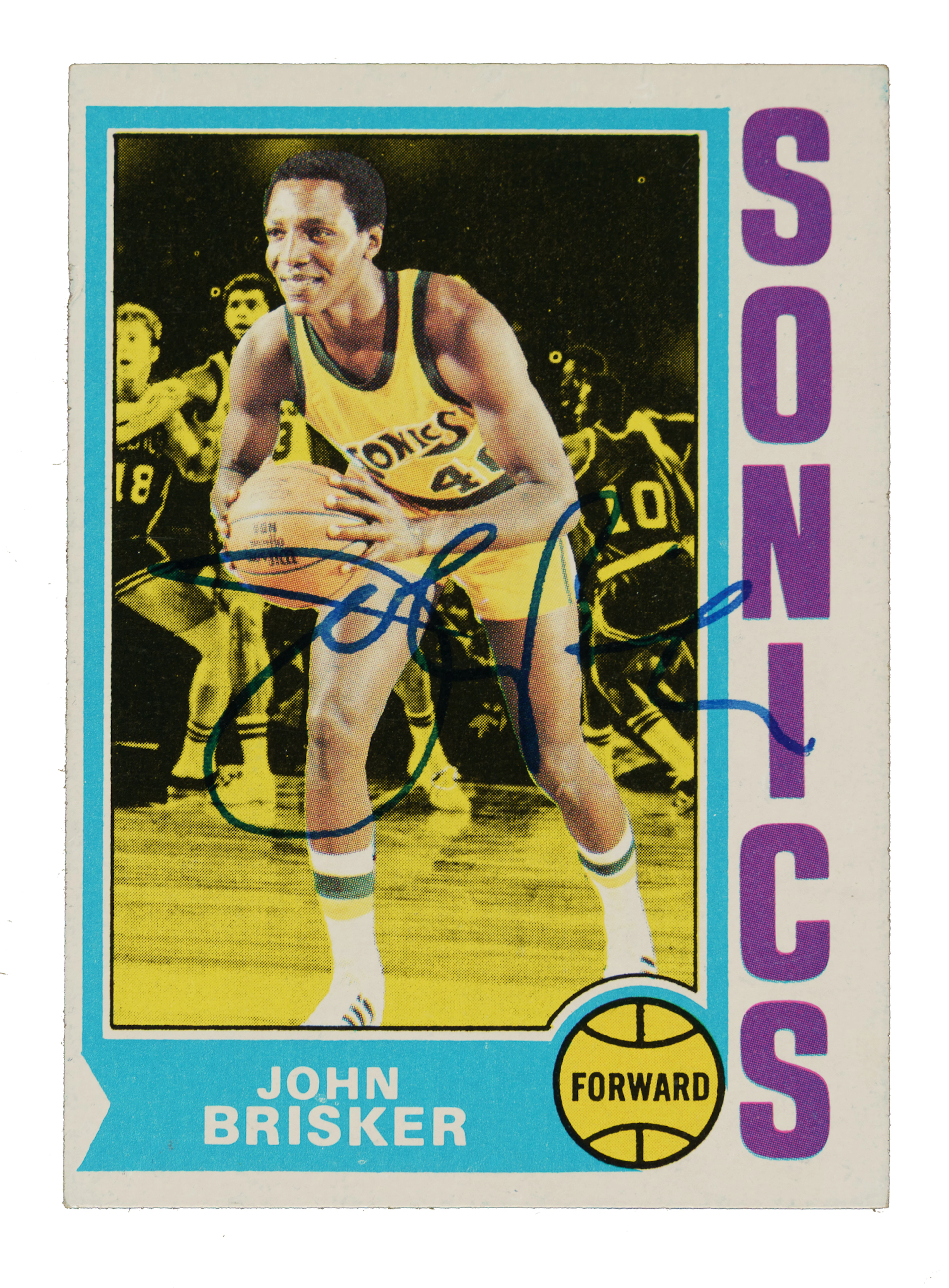 Signed 1974-1975 Topps Basketball #18 John Brisker - JSA