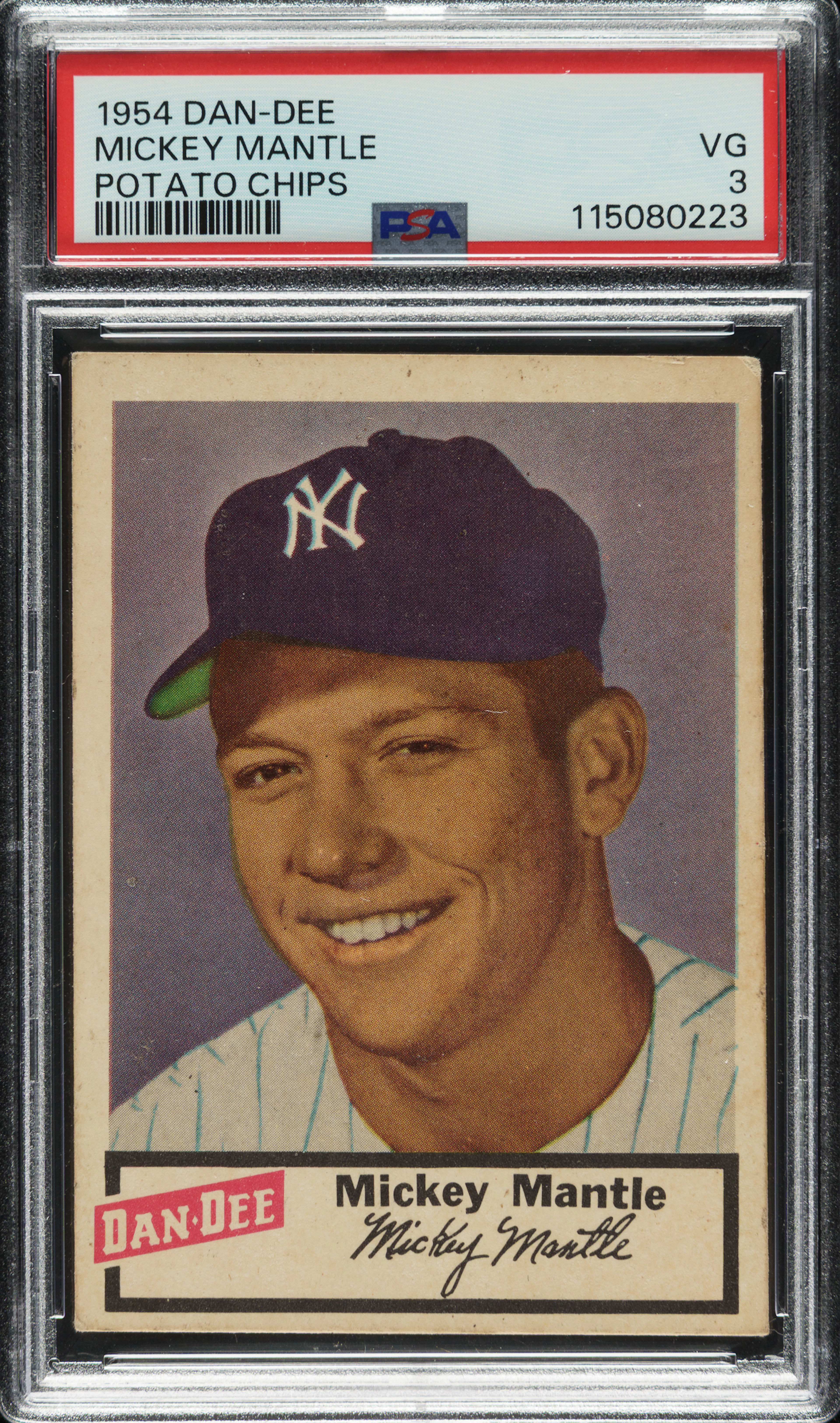 1954 Dan-Dee Potato Chips Mickey Mantle PSA VG 3