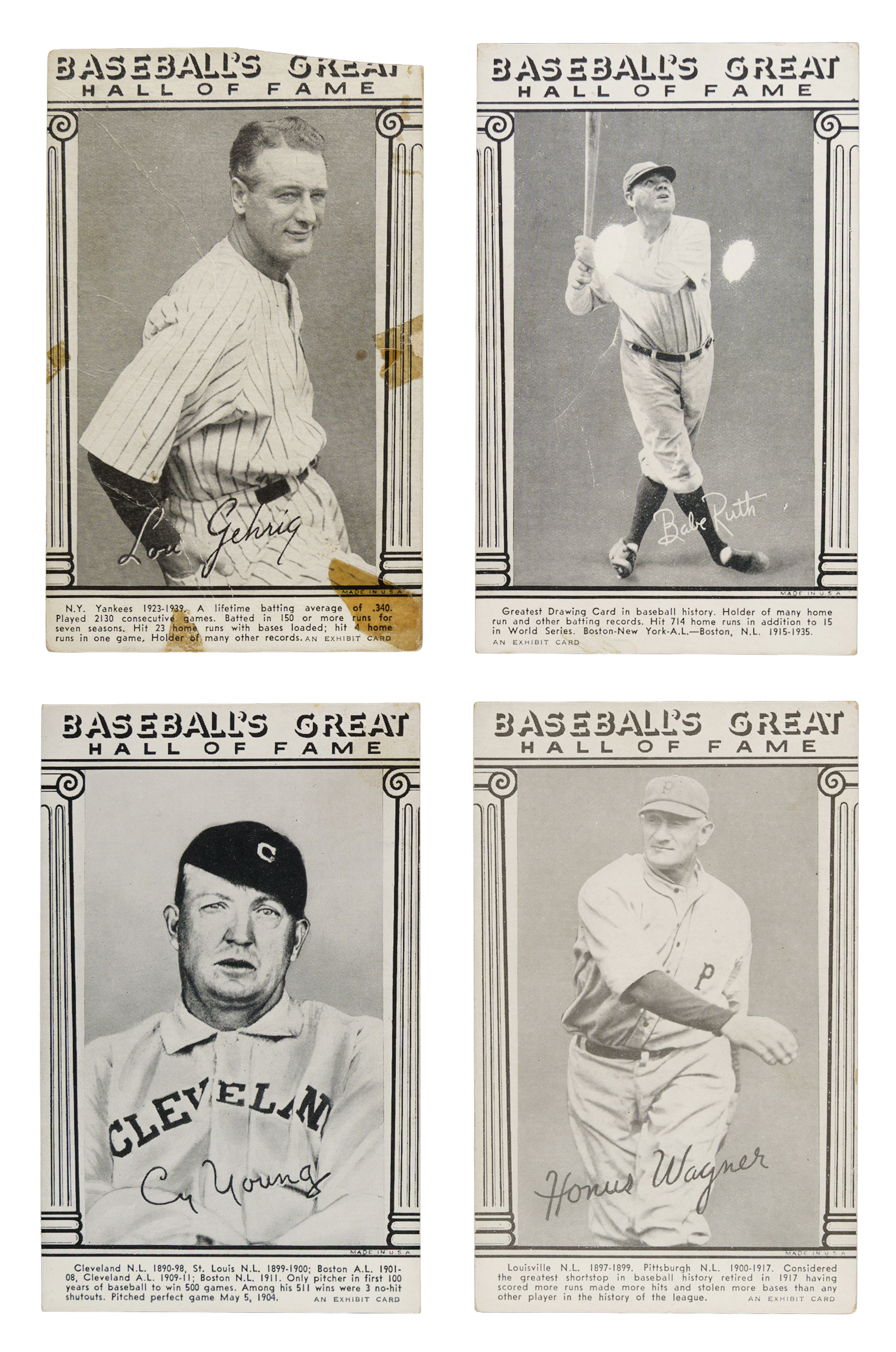 1948 W464 Baseball's Great Hall of Fame Exhibits Near-Complete Set (32/33)