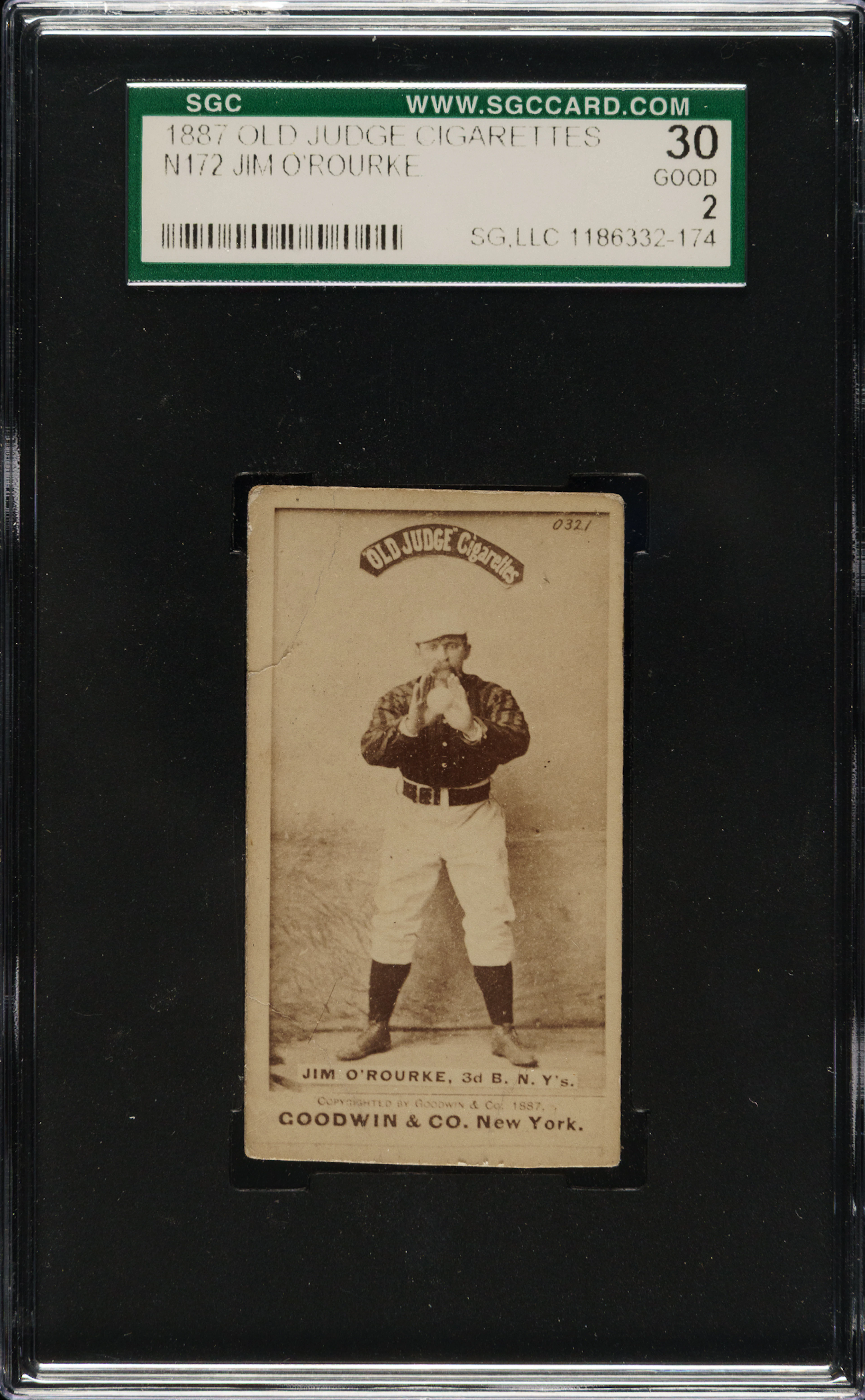 1887 N172 Old Judge Jim O'Rourke SGC GOOD 30