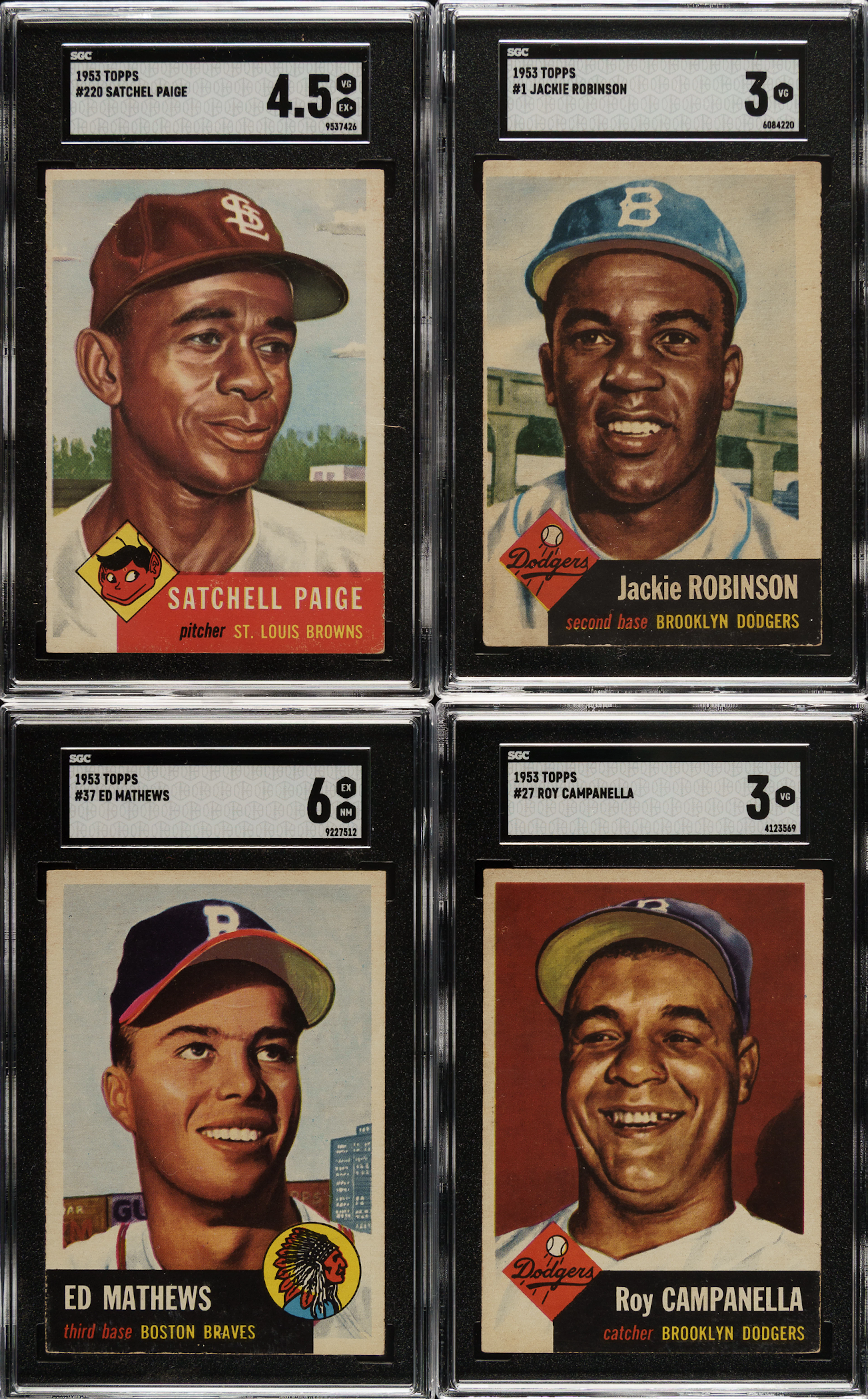 1953 Topps Partial Set (178/274) Including Jackie Robinson and Satchel Paige