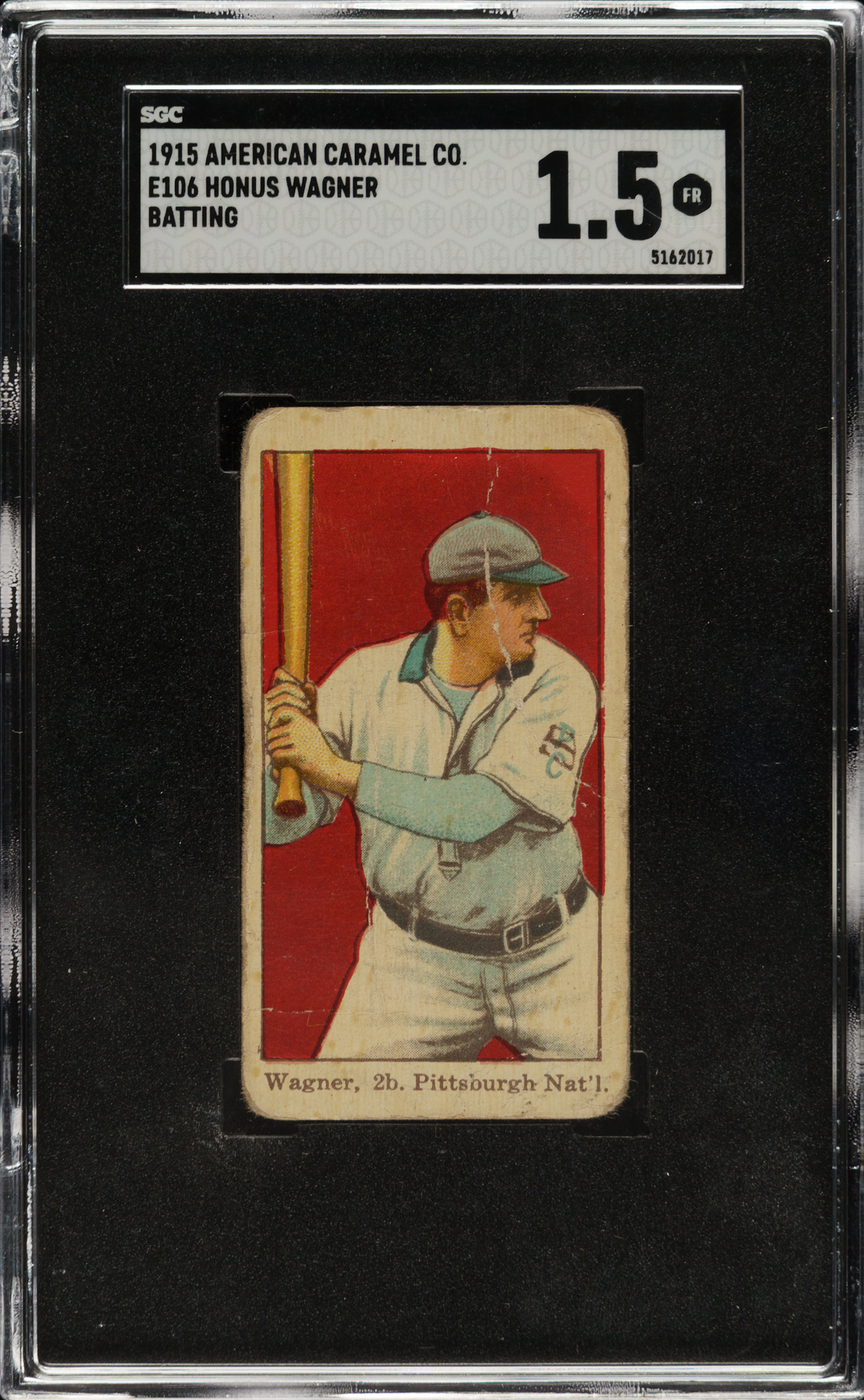 1915 E106 American Caramel Honus Wagner Batting SGC FAIR 1.5