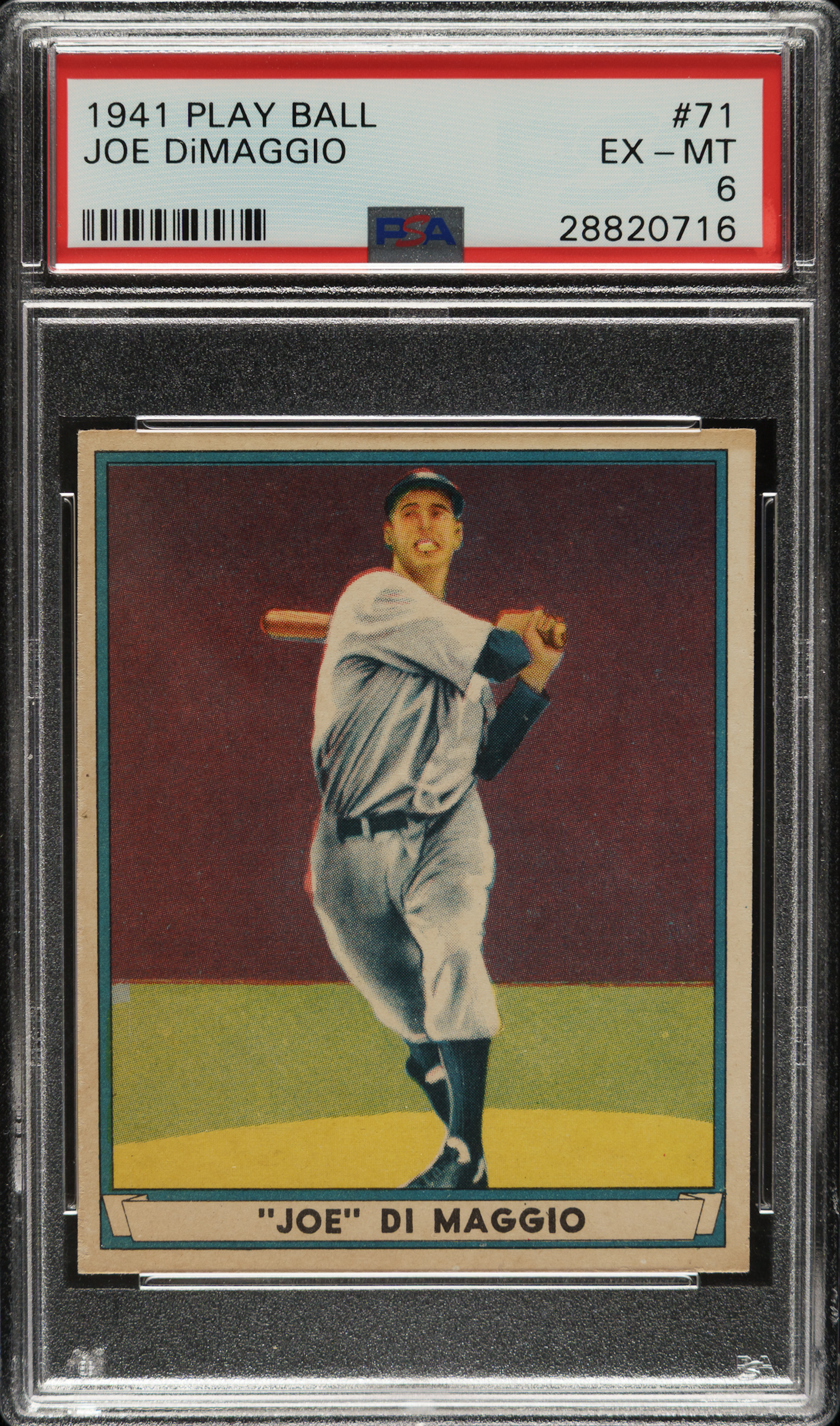 1941 R336 Play Ball #71 Joe DiMaggio PSA EX-MT 6