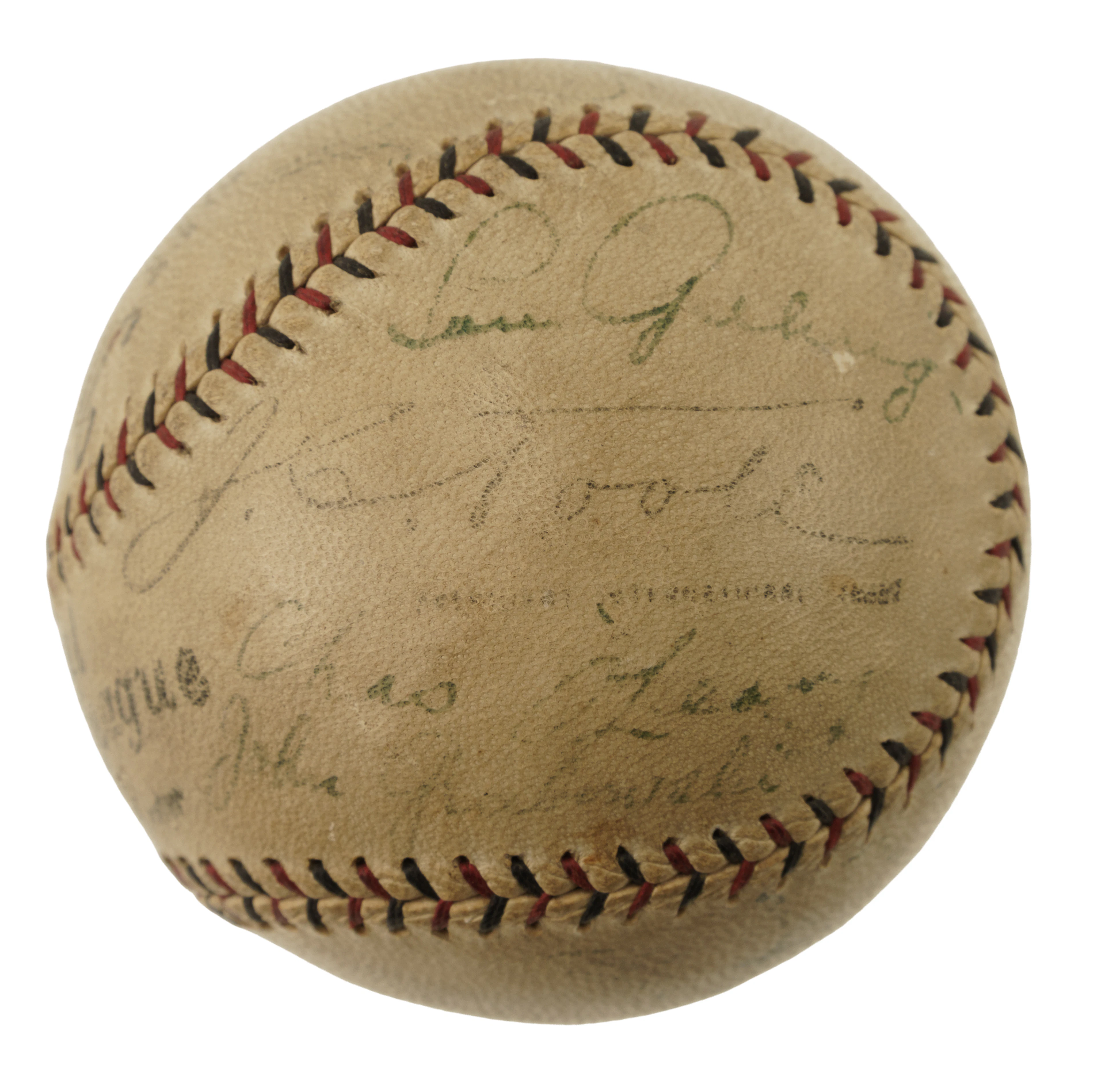 1928-1929 New York Yankees Team-Signed Baseball with Lou Gehrig - JSA