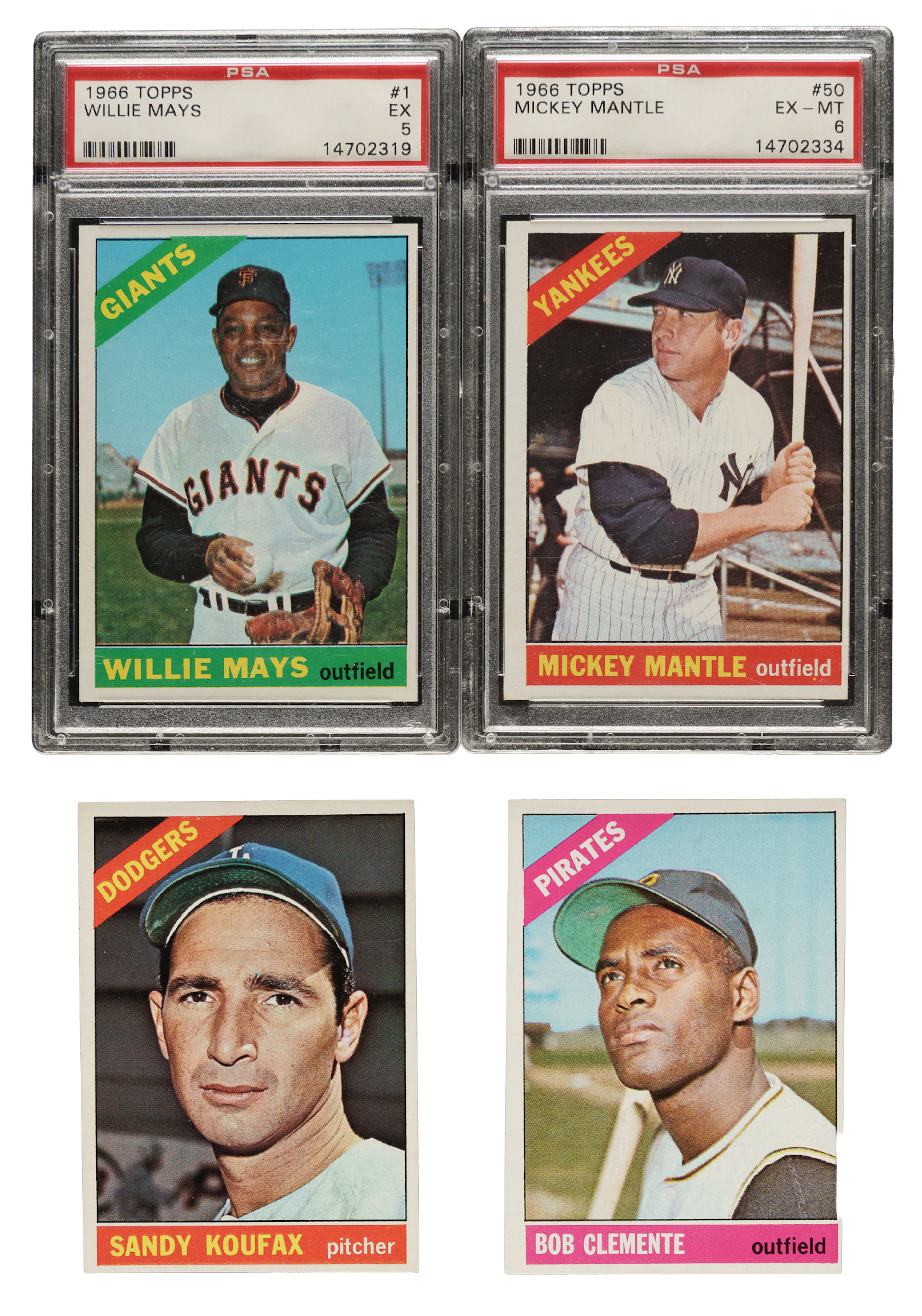 1966 Topps Near-Complete Set (585/598) Including #50 Mickey Mantle PSA EX-MT 6