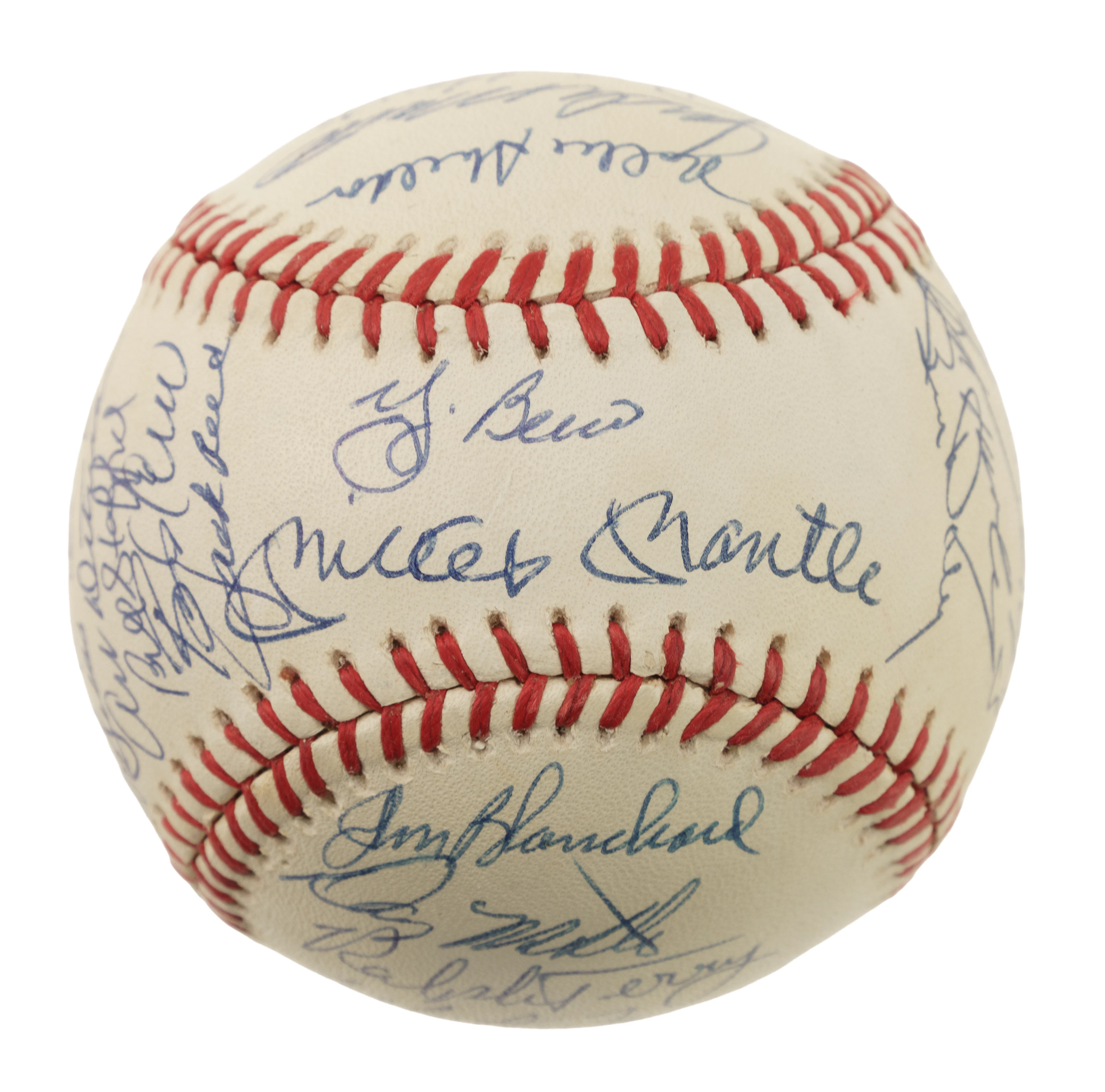Circa 1980s New York Yankees Multi-Signed Reunion Baseball with Mickey