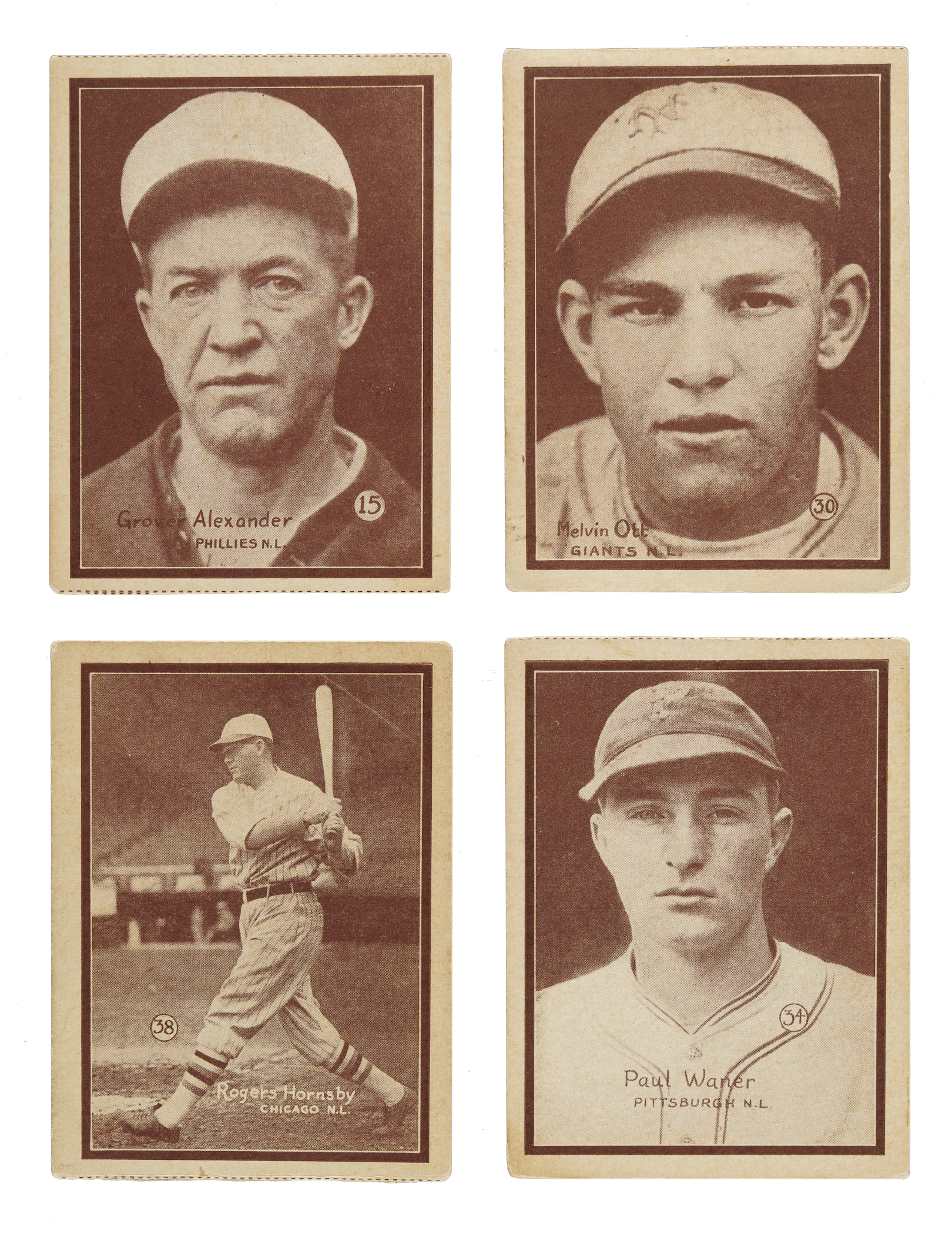 1931 W517 Partial Set (37/54) Including Grover Alexander, Mel Ott