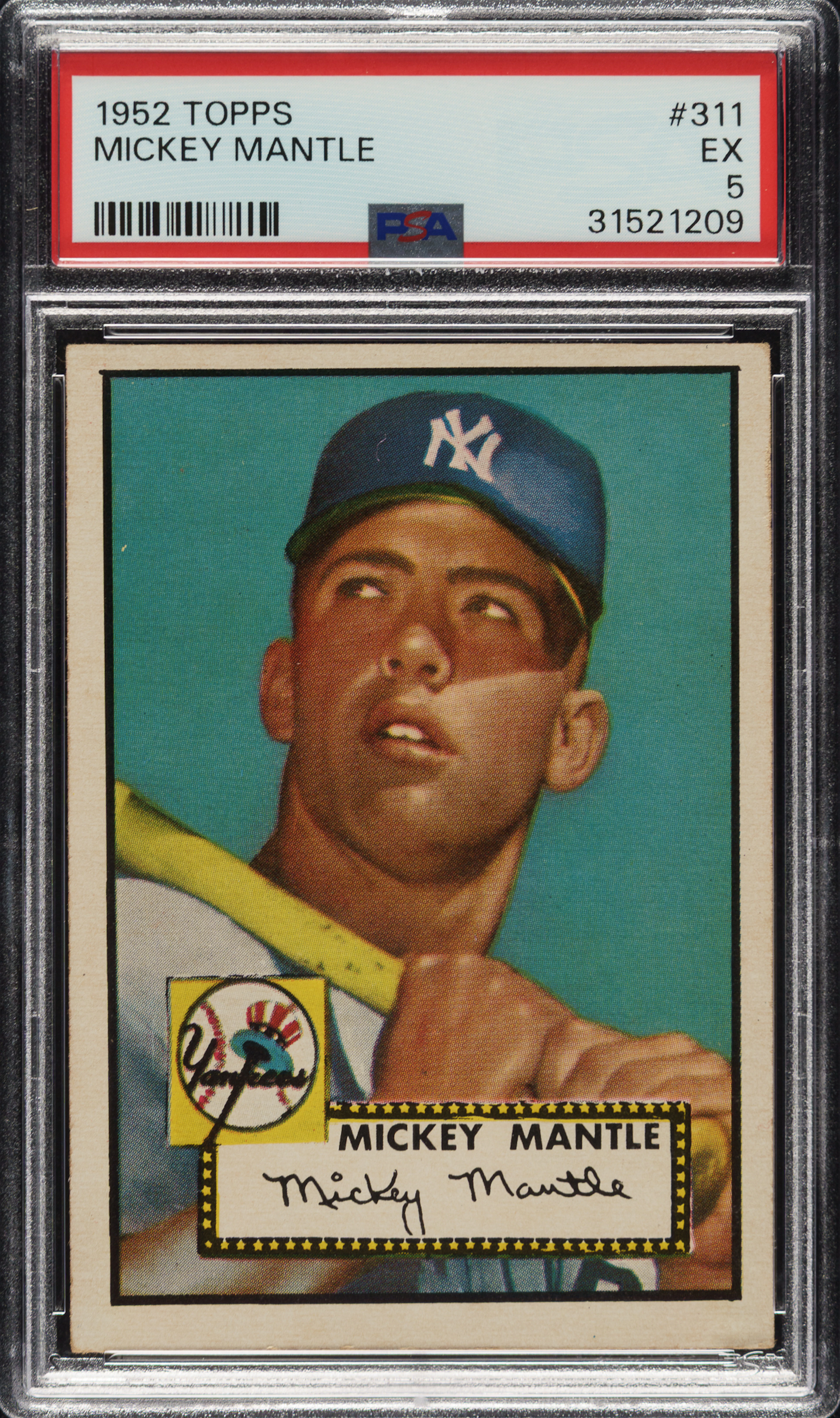 1952 Topps #311 Mickey Mantle PSA EX 5