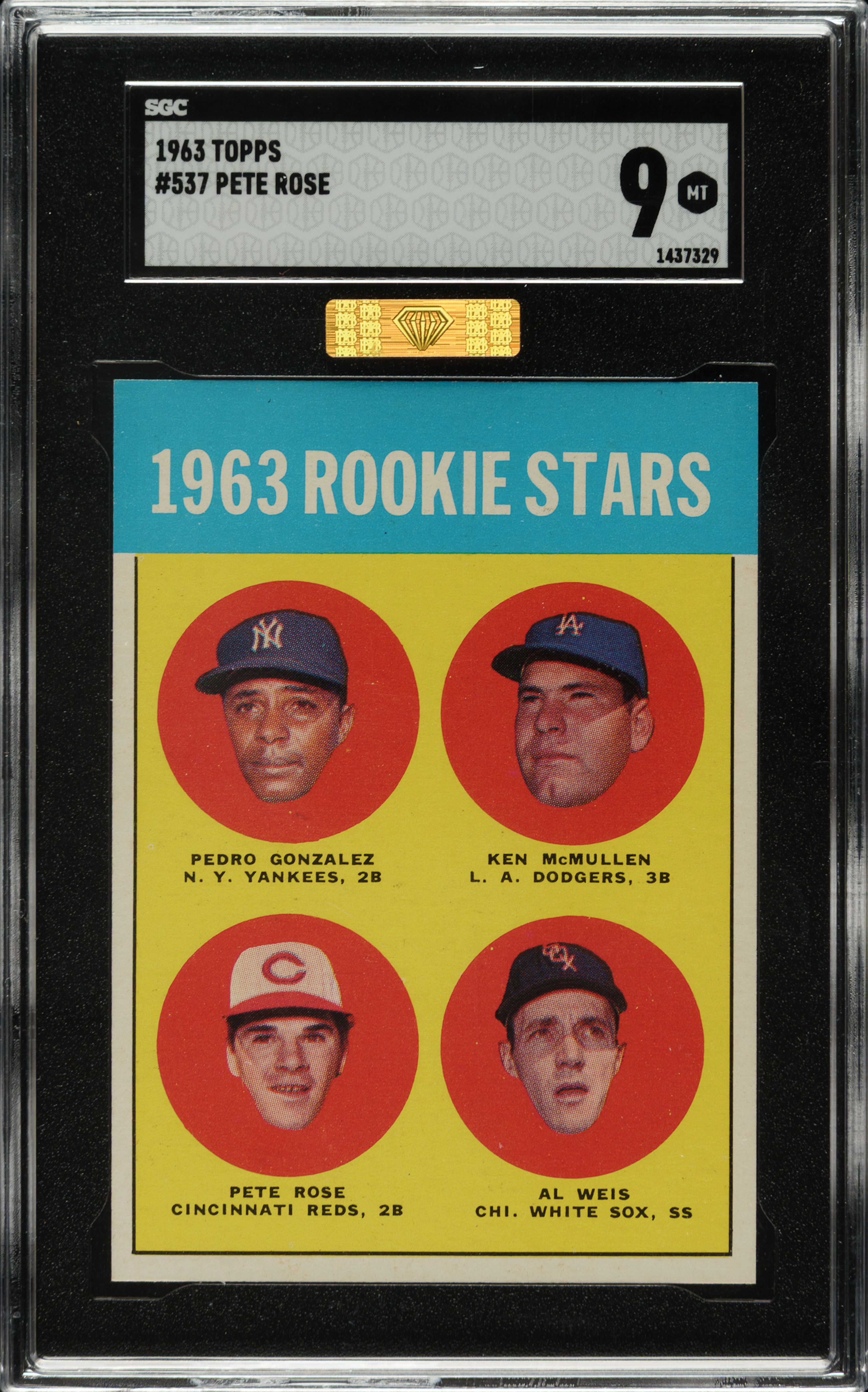 1963 Topps #537 Pete Rose Rookie SGC MINT 9