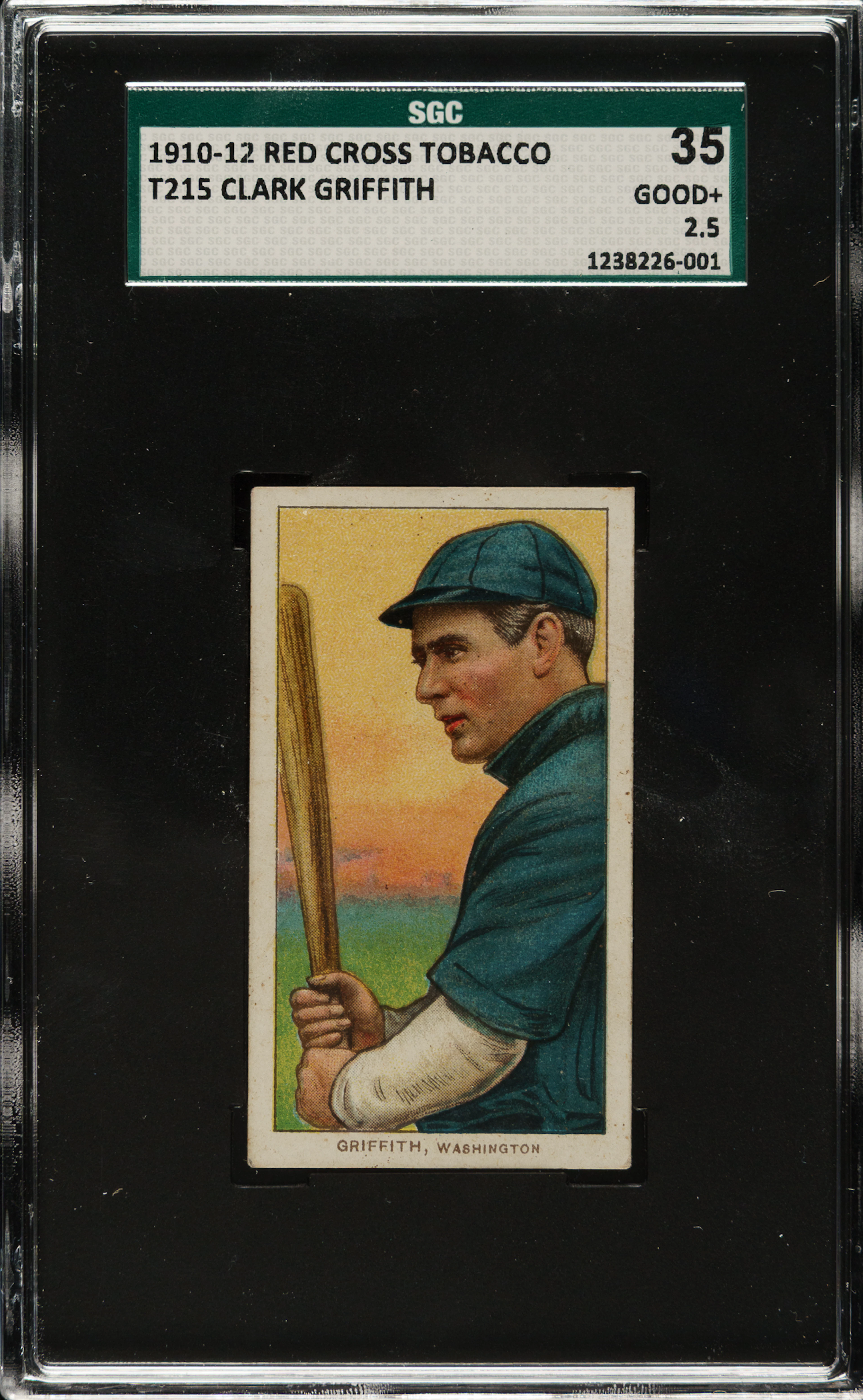 1910-1912 T215 Red Cross Tobacco (Type 1) Clark Griffith SGC GOOD+ 35