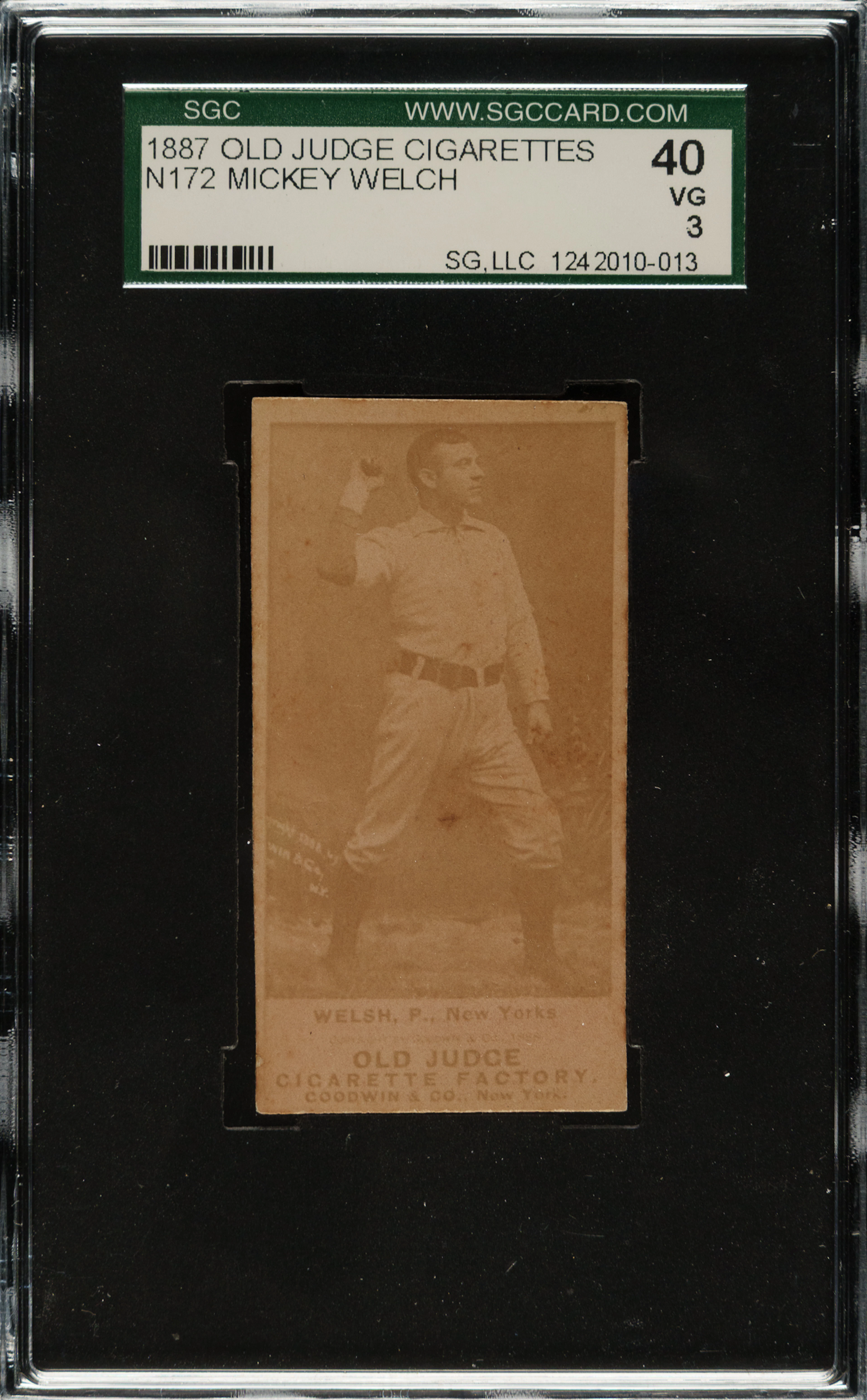 1889 N172 Old Judge Mickey Welch SGC VG 40