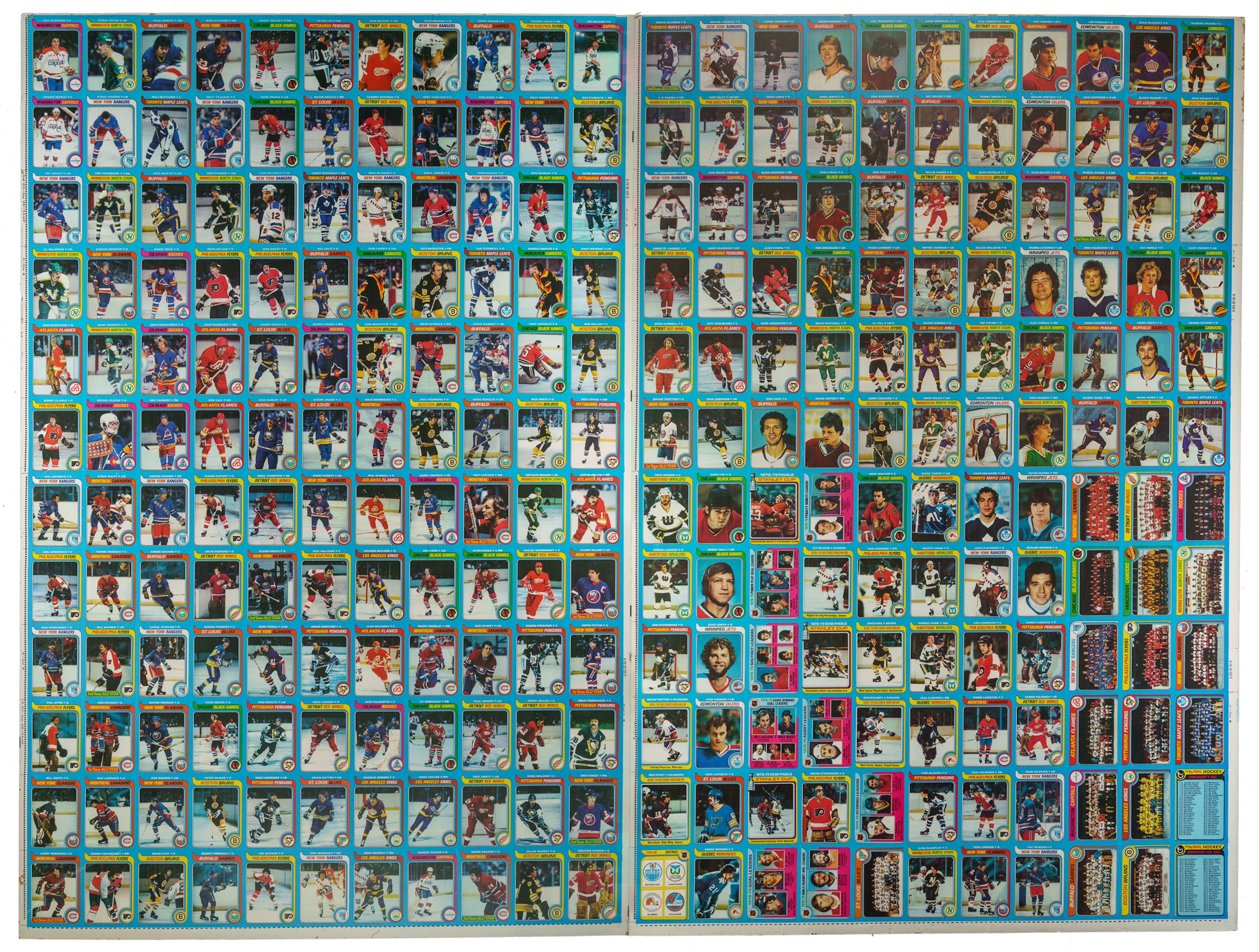 1979-1980 Topps Hockey Complete Set on a Double Uncut Sheet with Wayne
