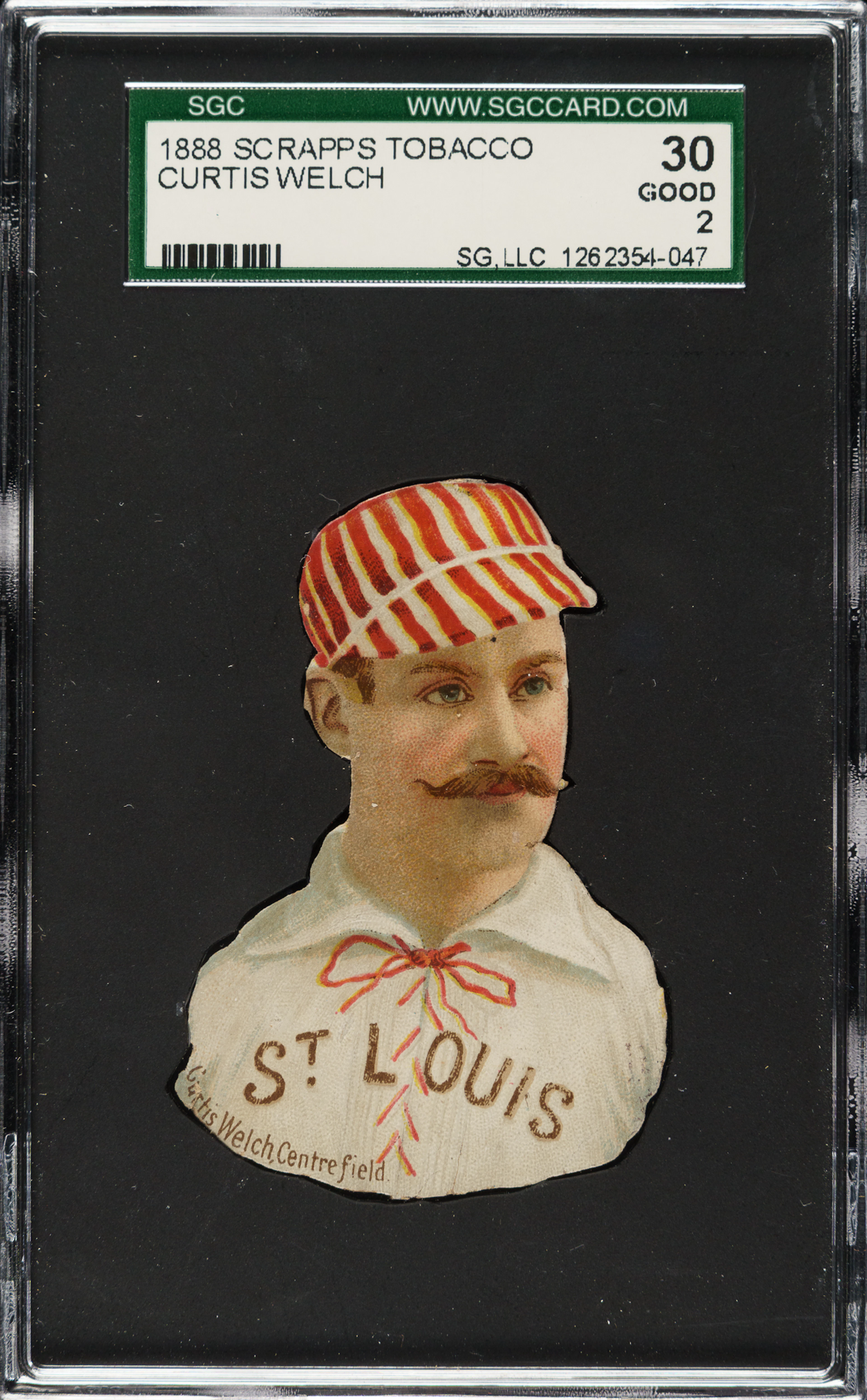 1888 H. D. Smith & Company Baseball Gum Card Die-Cuts Curtis Welch SGC GOOD 30