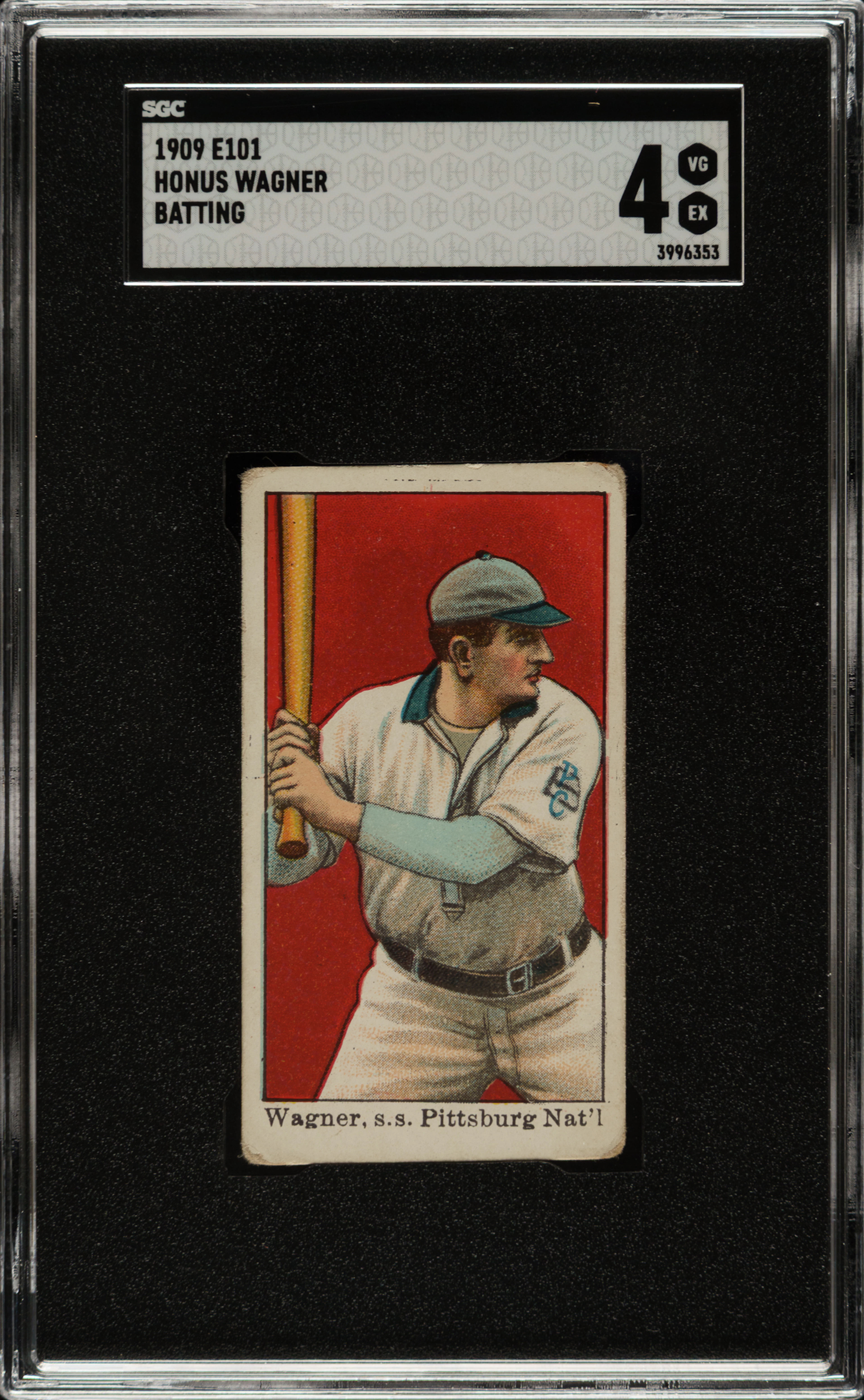 1909 E101 Anonymous "Set of 50" Honus Wagner Batting SGC VG/EX 4