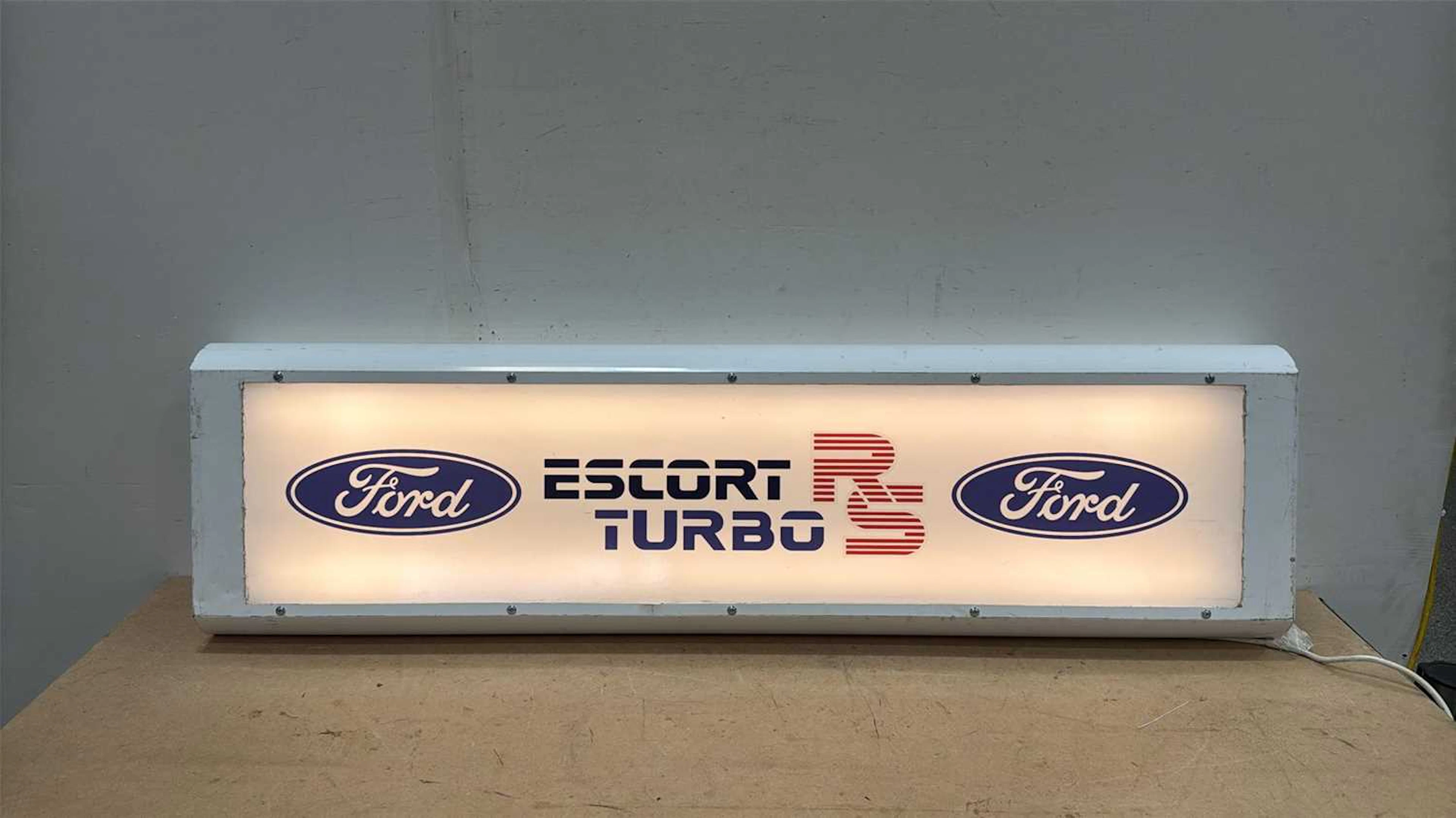FORD ESCORT RS TURBO LIGHT UP SIGN 49" X 12"