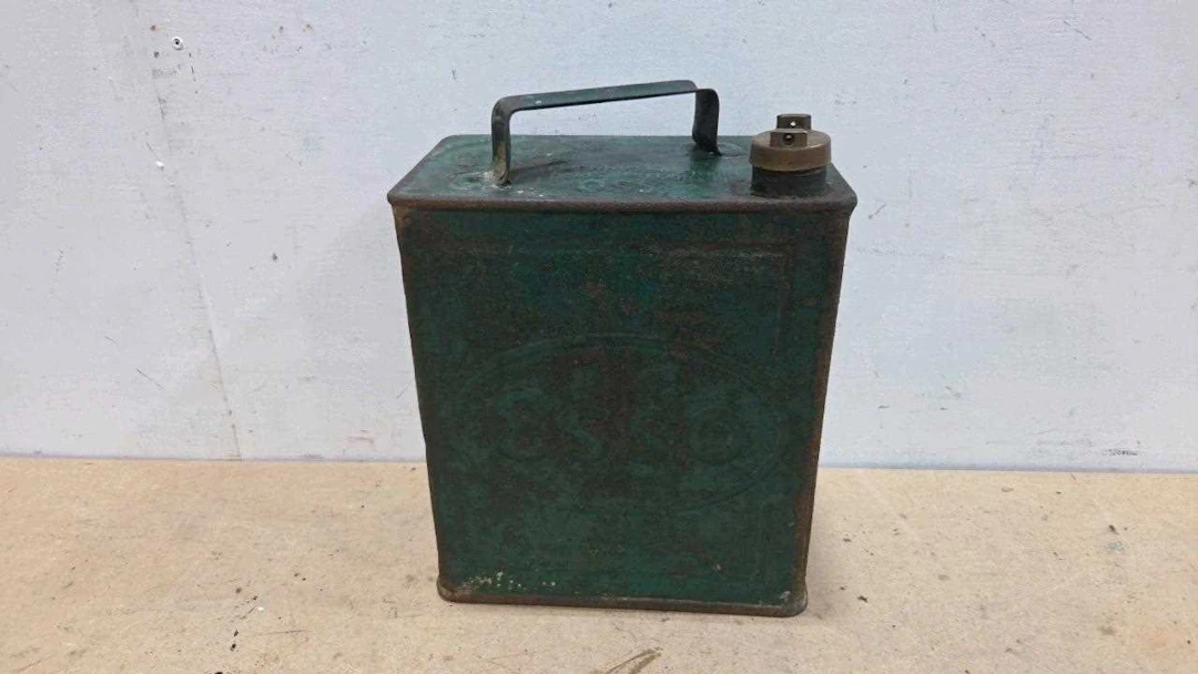 ESSO PETROL CAN WITH BRASS FILLER CAP