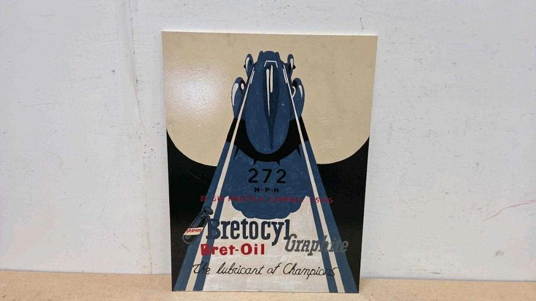 BRET-OIL WOODEN HAND PAINTED SIGN 24" X 18"