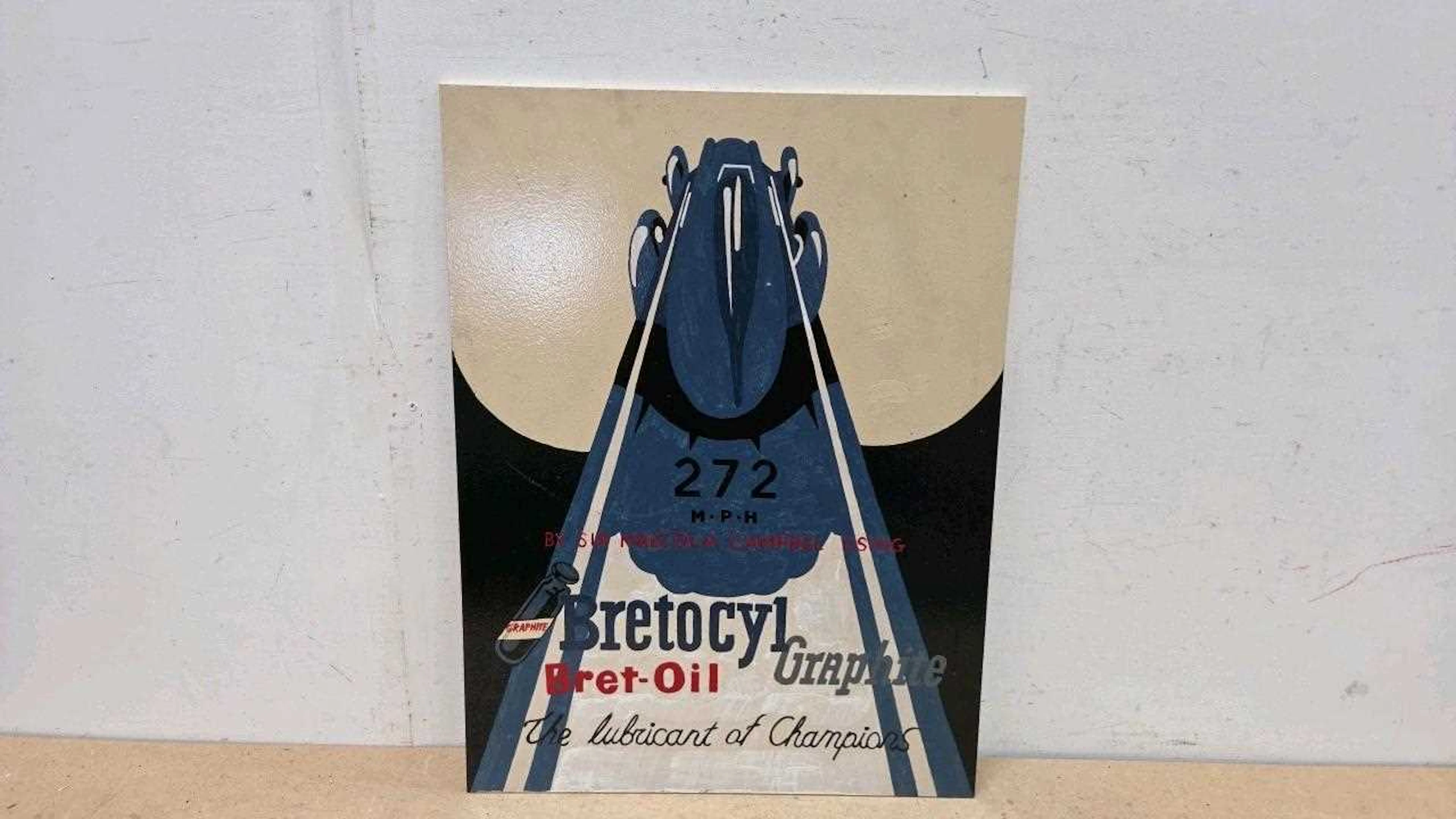 BRET-OIL WOODEN HAND PAINTED SIGN 24" X 18"