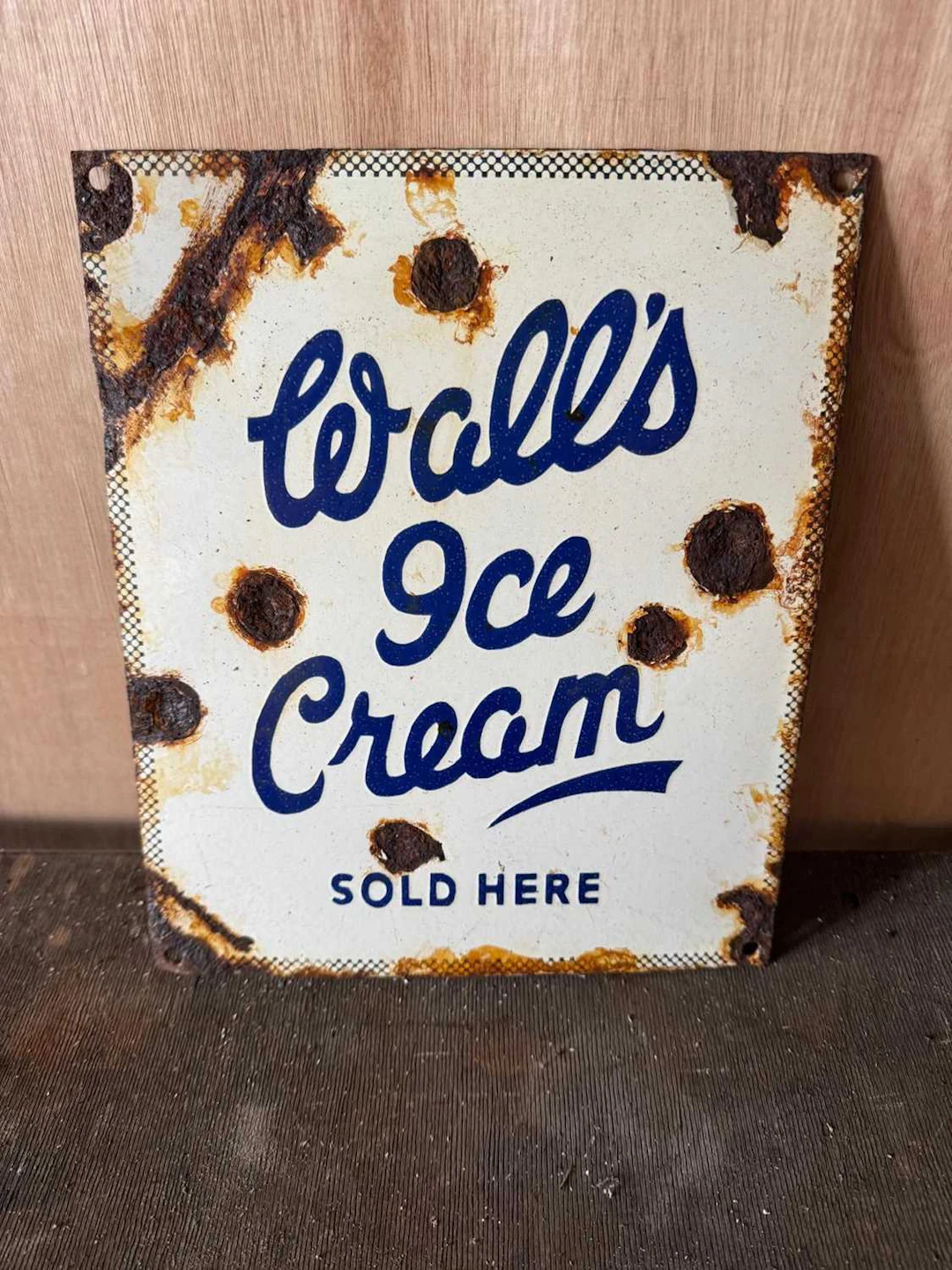 WALLS ICE CREAM ENAMEL REPRO SIGN 12" X 10"