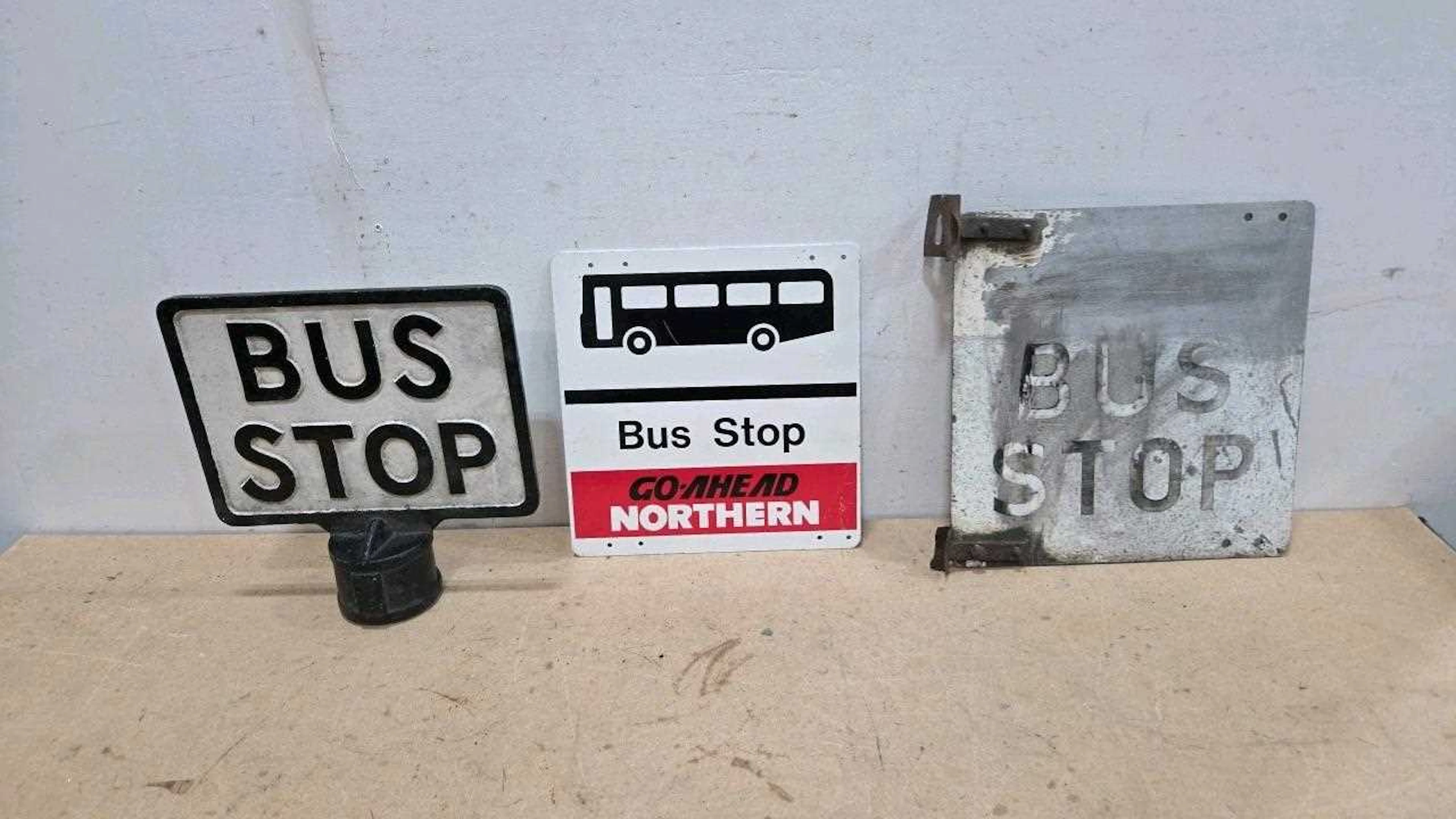 3X DOUBLE SIDED BUS STOP SIGNS