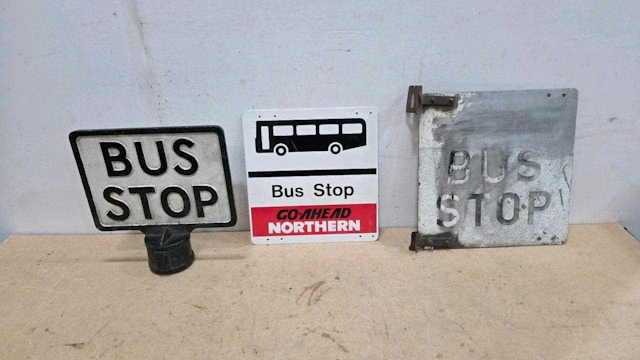 3X DOUBLE SIDED BUS STOP SIGNS