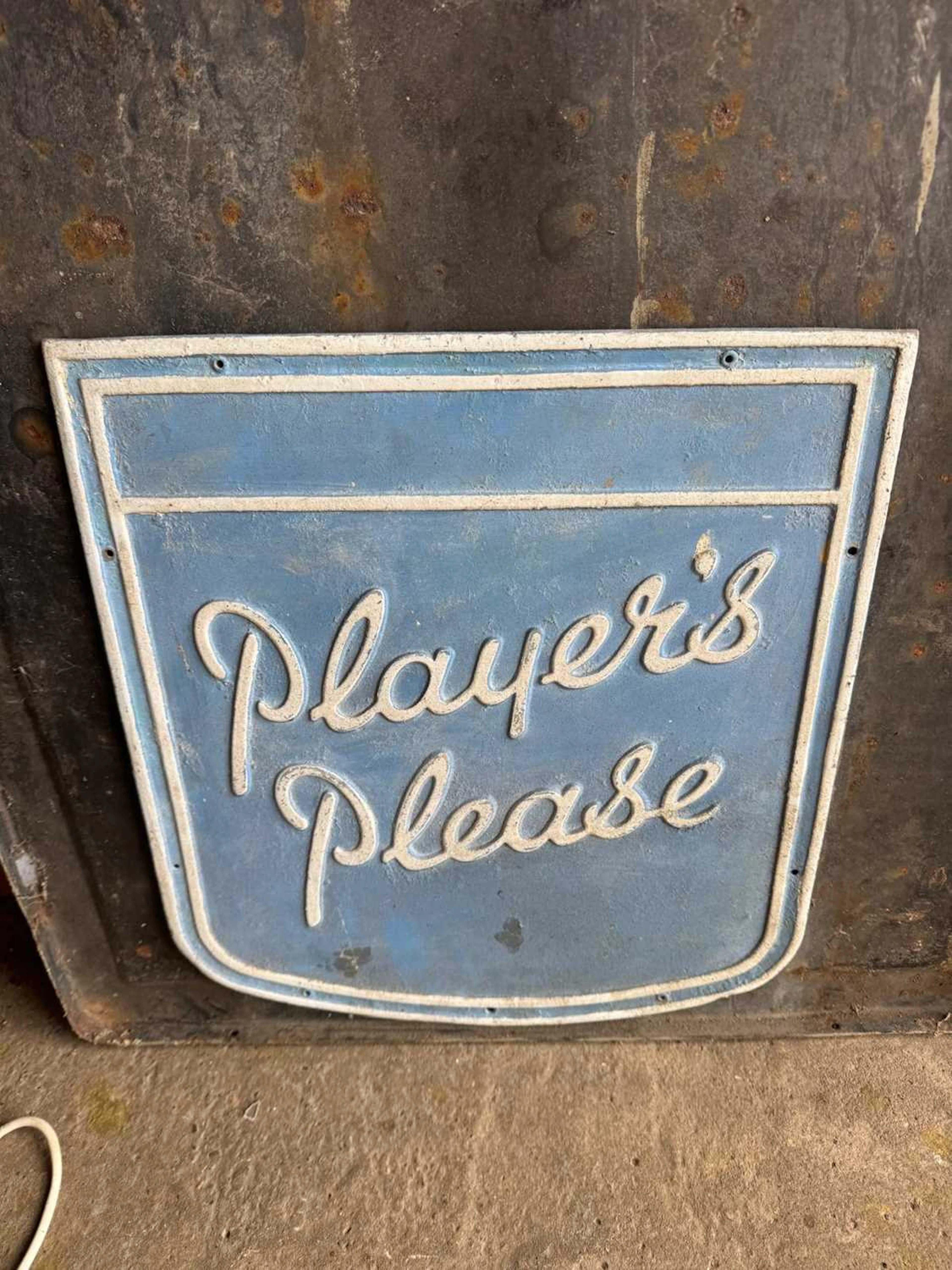 PLAYER'S PLEASE TIN SIGN 20" X 18"