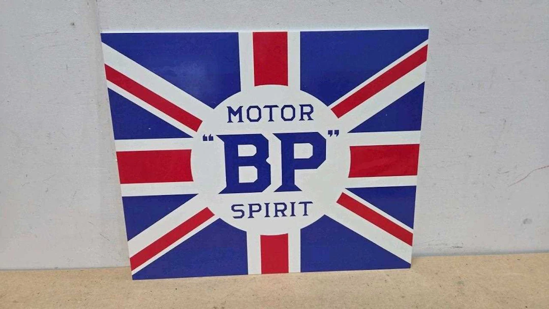 BP MOTOR SPIRIT , REPRO PERSPEX SIGN 24" X 20"
