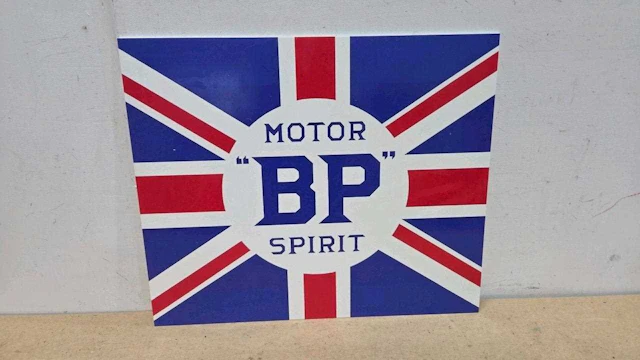 BP MOTOR SPIRIT , REPRO PERSPEX SIGN 24" X 20"