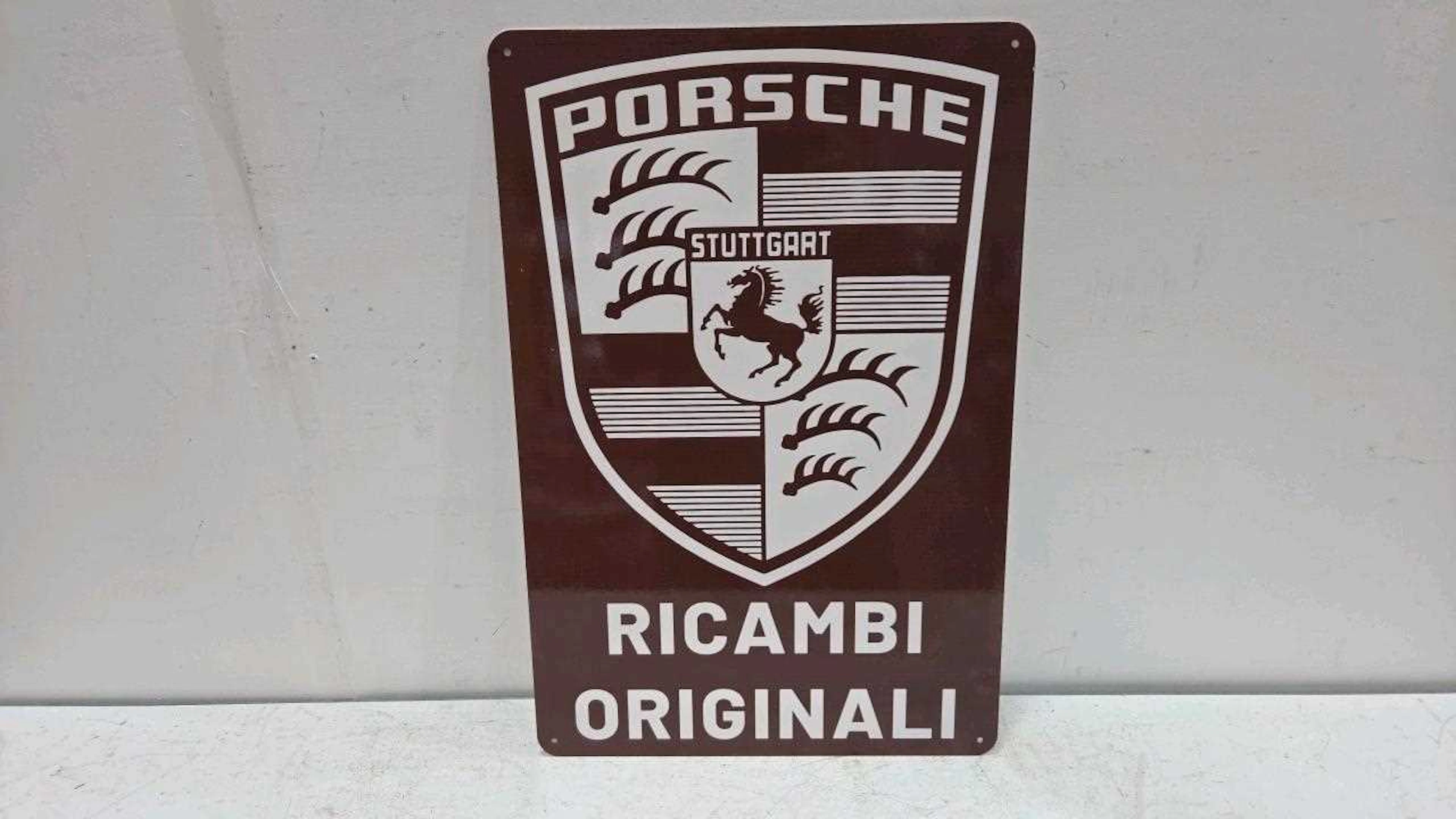 PORSCHE RICAMBI ENAMEL REPRO SIGN 24" X 16"