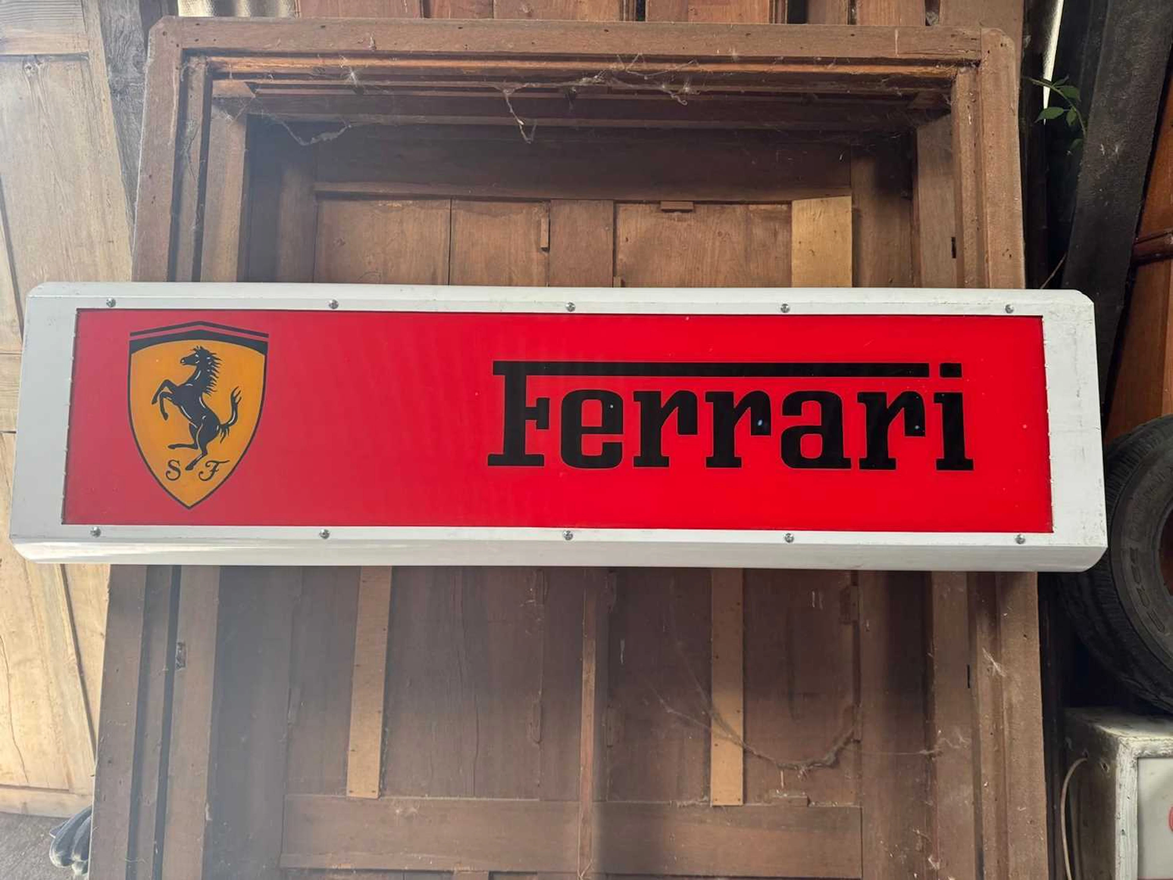 FERRARI LIGHT UP SIGN 49" X 14"